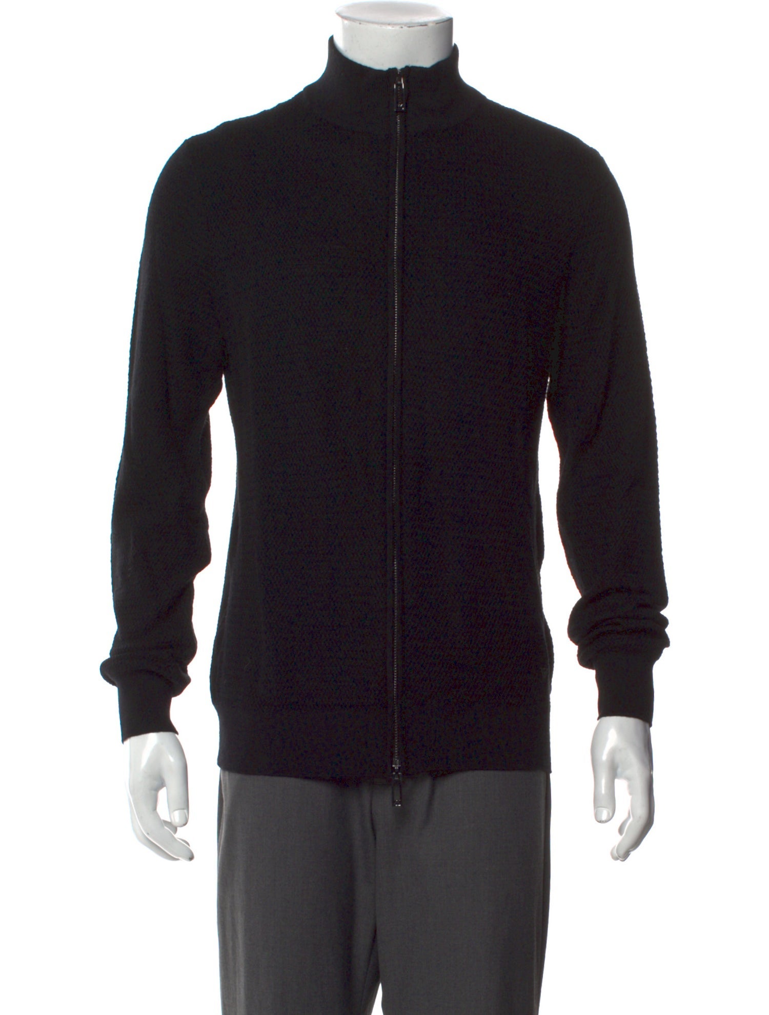 Emporio Armani Virgin Wool Mock Neck Cardigan w/ Tags