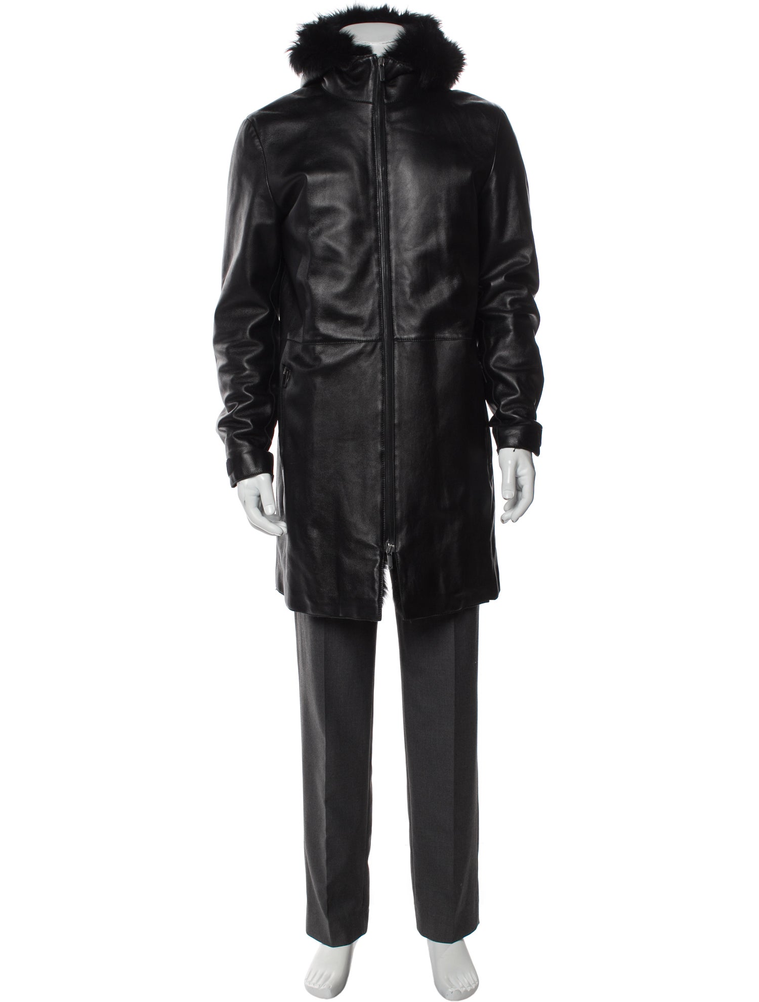 Emporio Armani Lamb Leather Parka