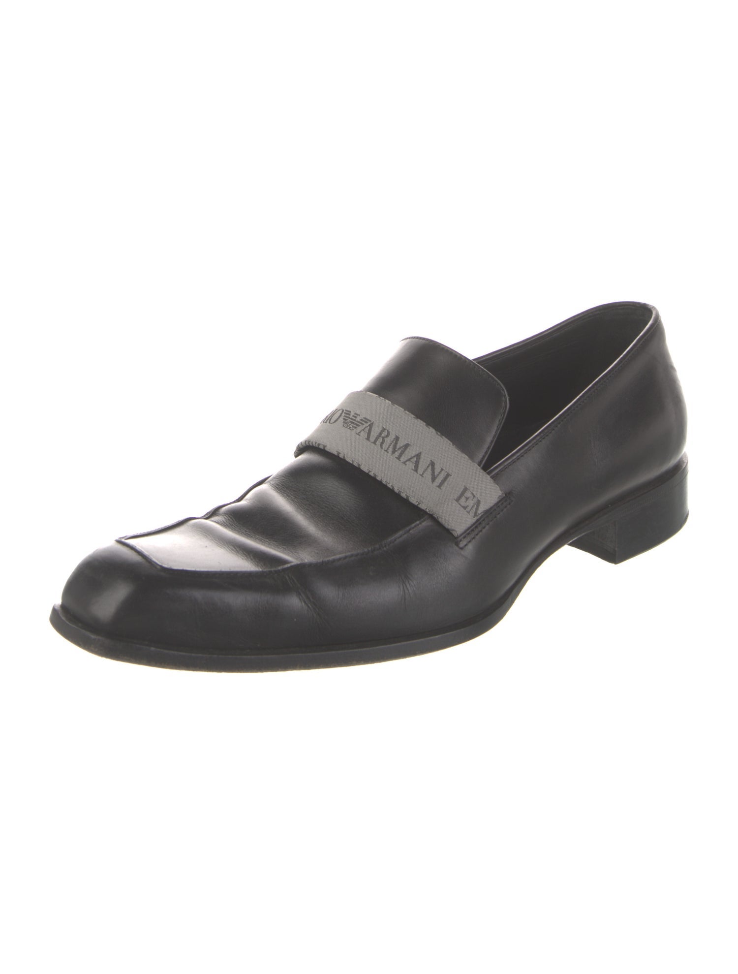 Emporio Armani Leather Printed Dress Loafers