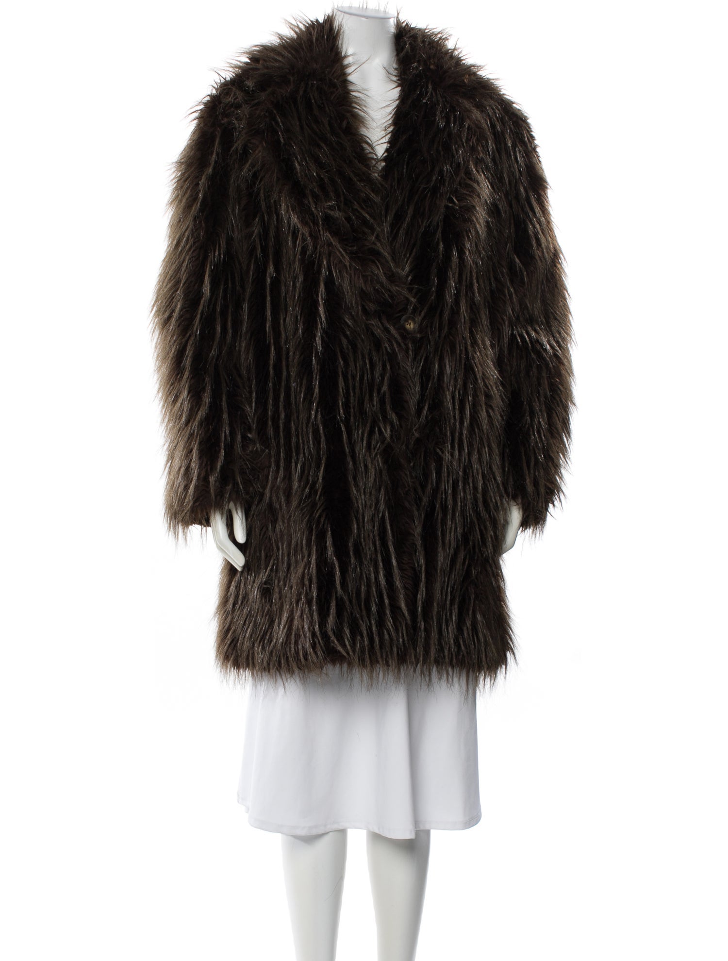 Emporio Armani Vintage 1990's Faux Fur Coat