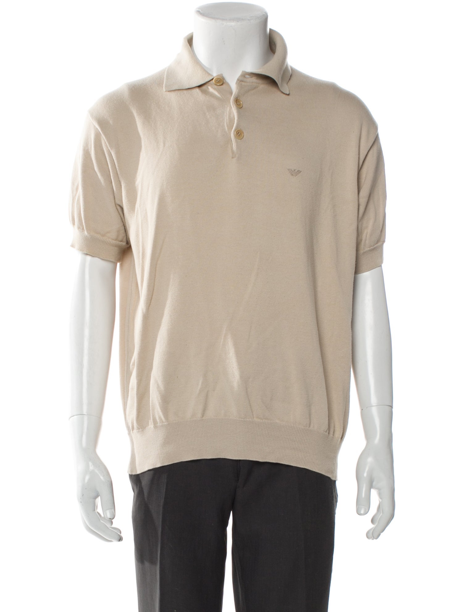 Emporio Armani Mock Neck Short Sleeve Polo Sweater