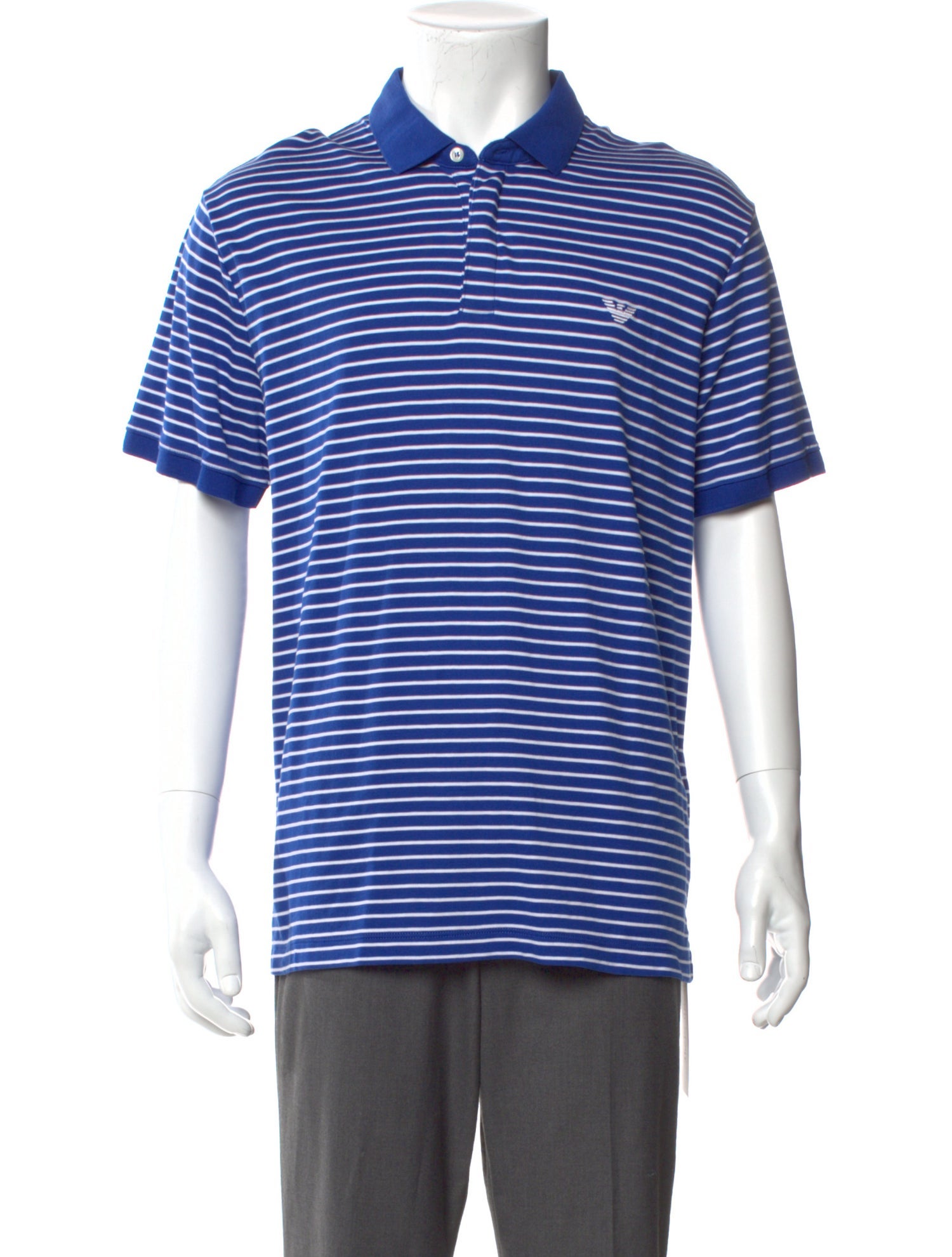 Emporio Armani Striped Crew Neck Polo Shirt