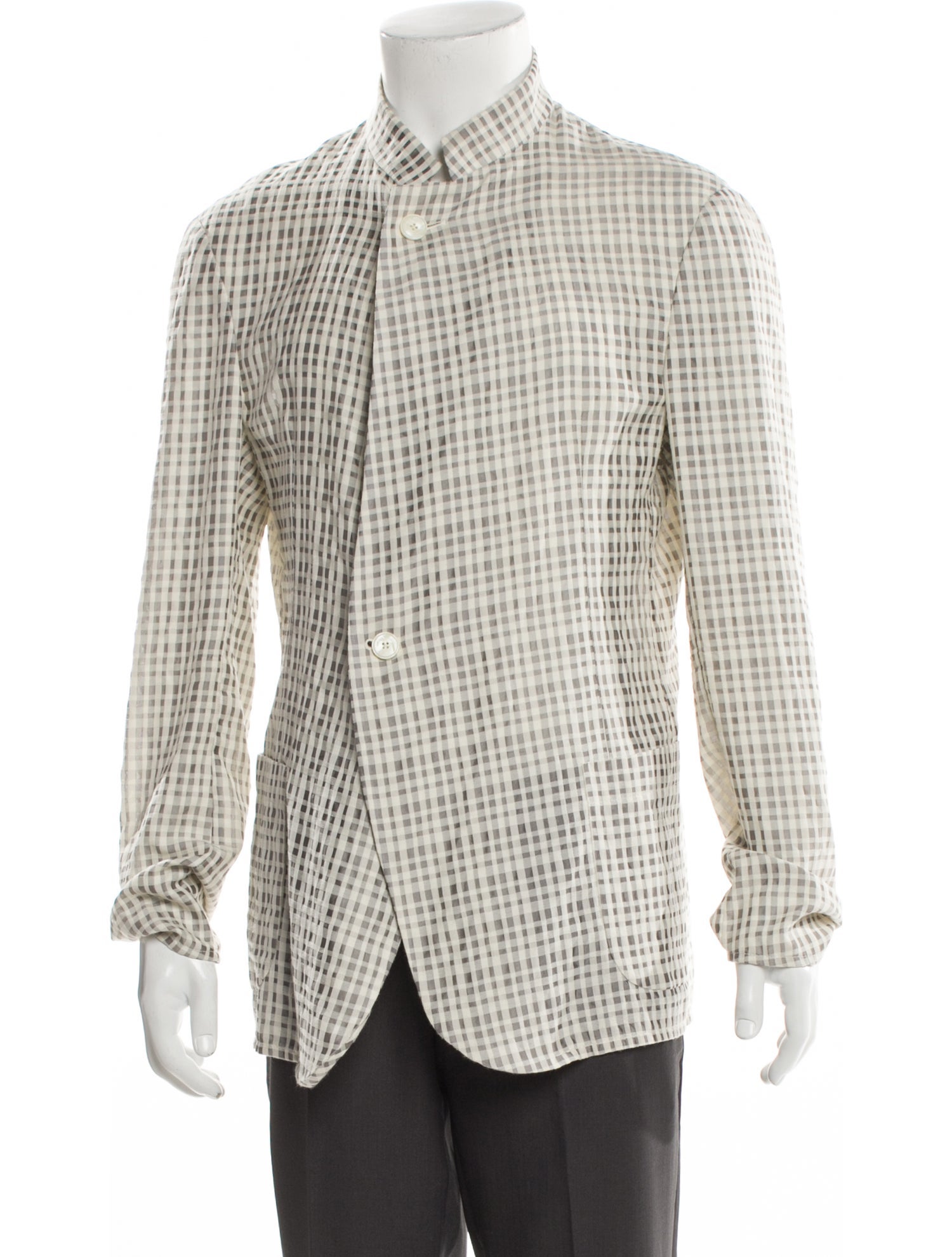 Emporio Armani Wool Plaid Print Shirt