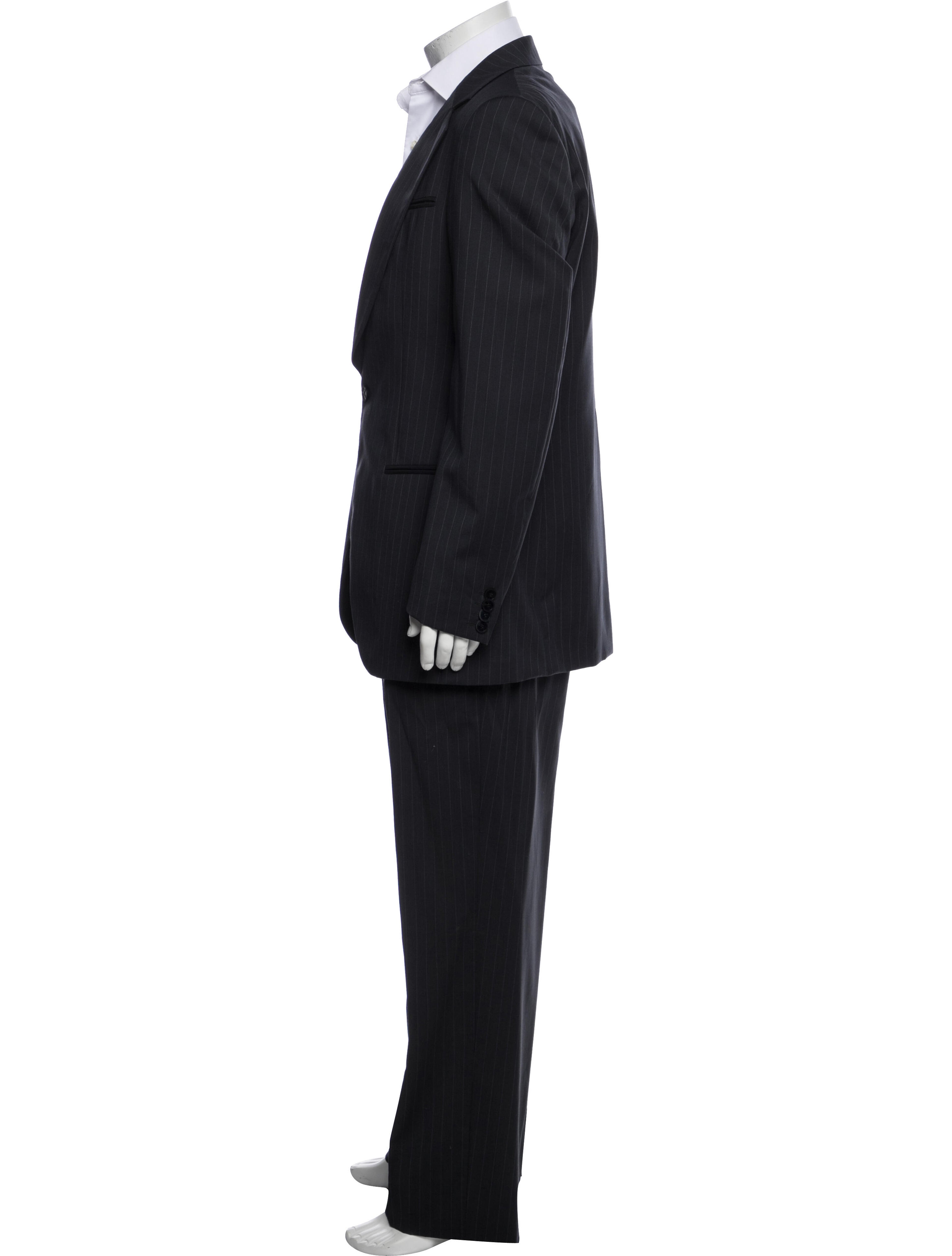 Virgin Wool Striped Two-Piece Suit