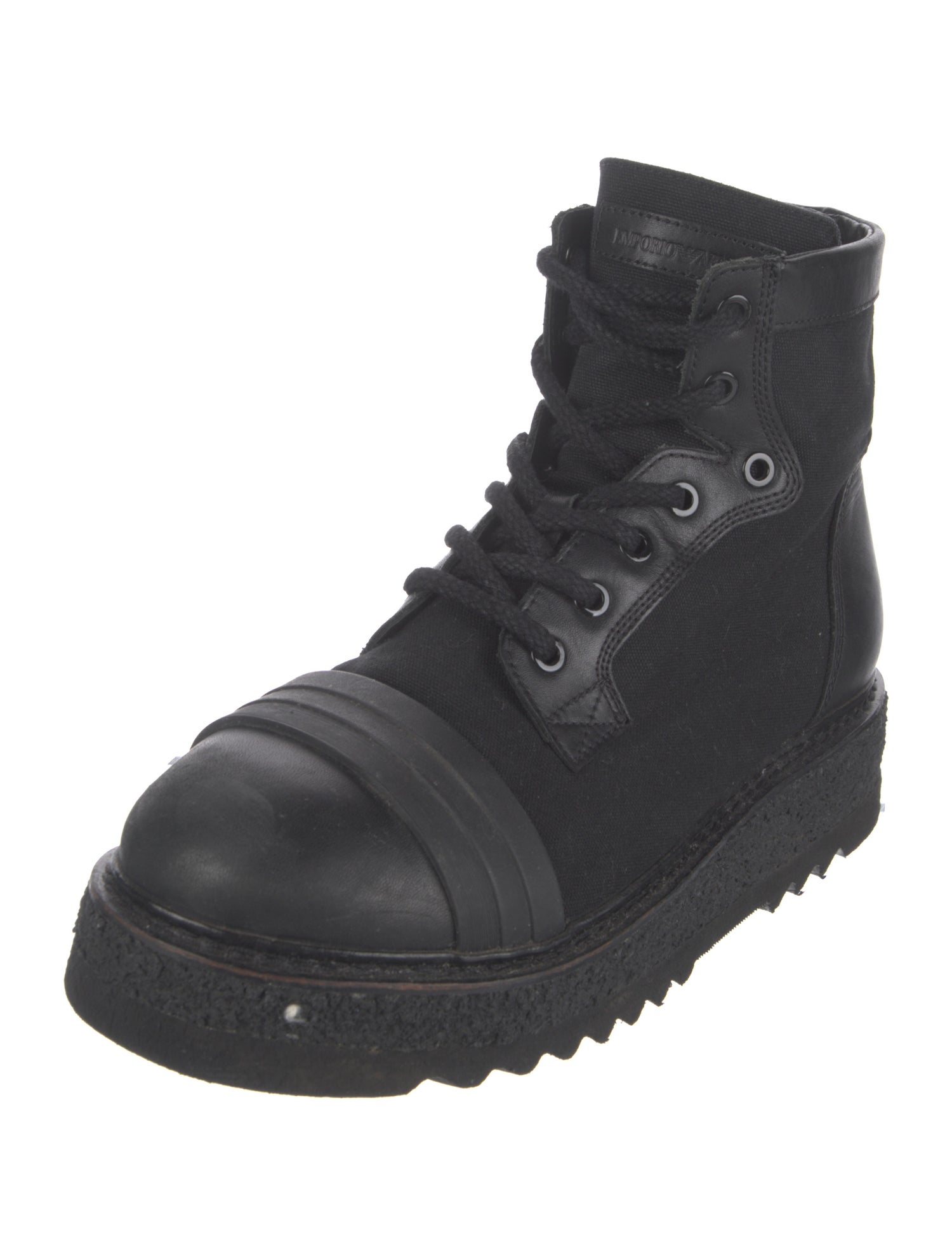 Emporio Armani Leather Combat Boots