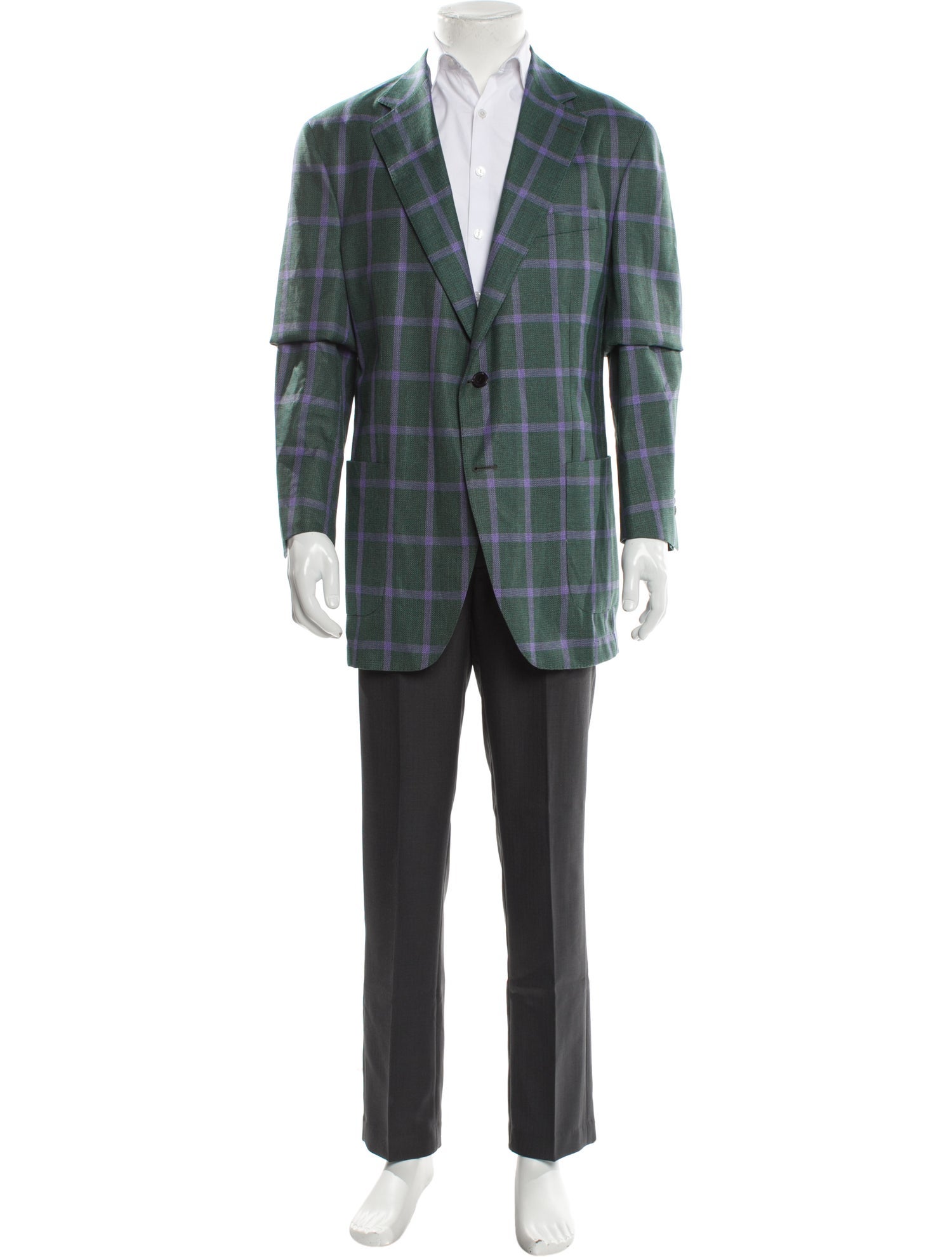 Empire Silver Plaid Print Blazer