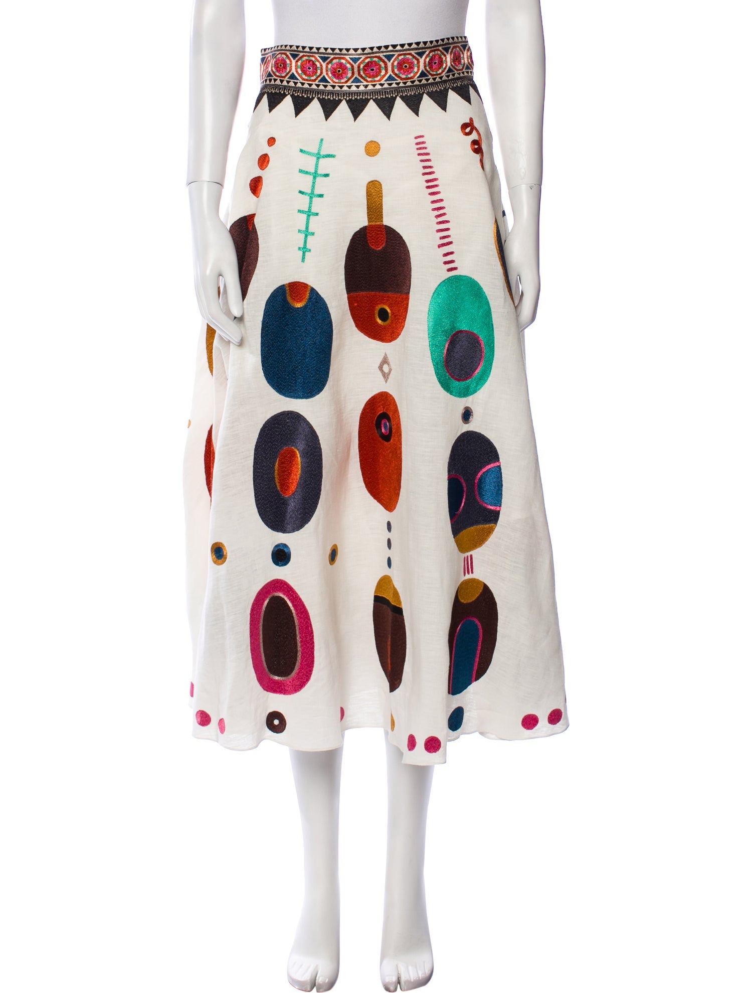 Emporio Sireneuse Linen Midi Length Skirt