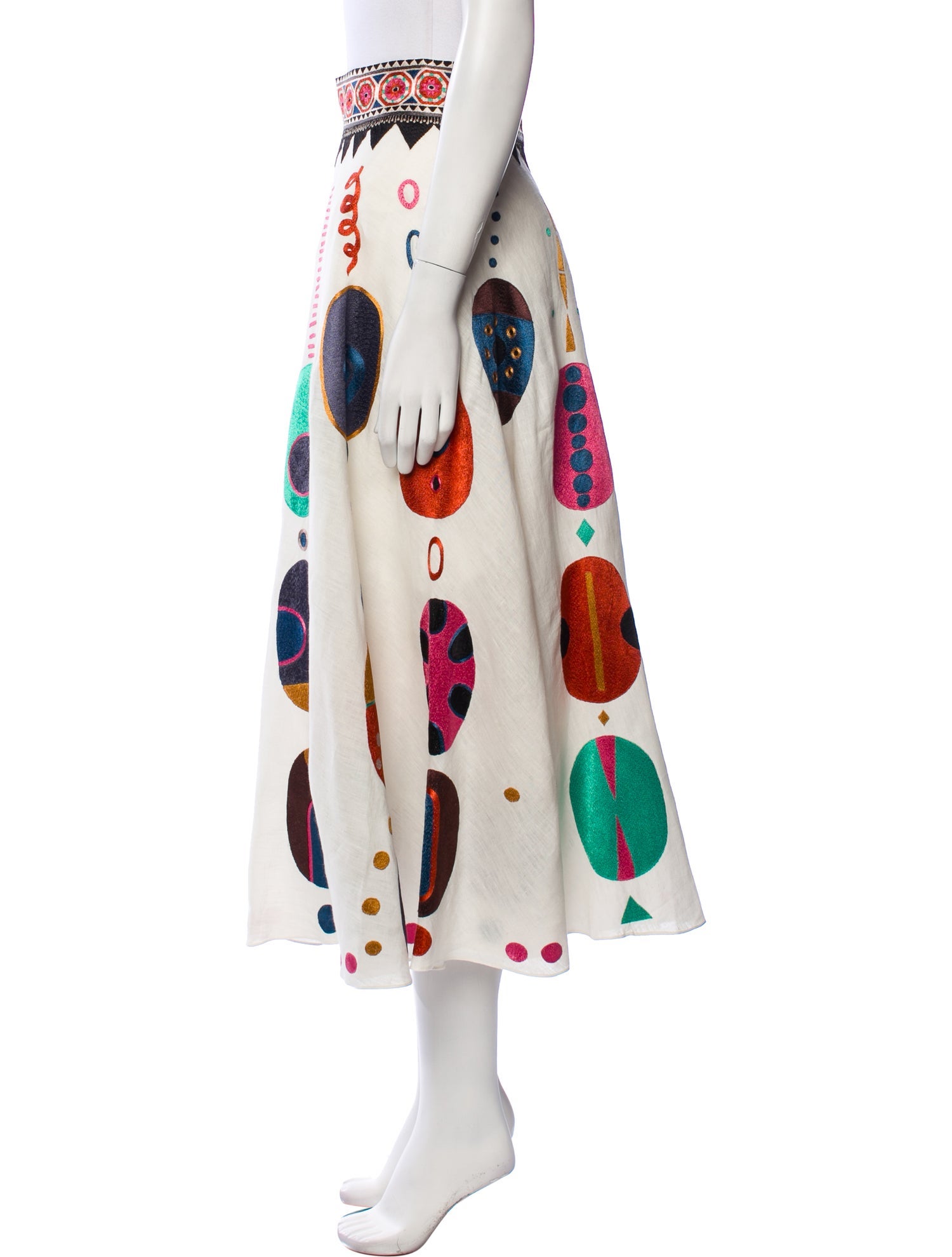 Emporio Sireneuse Linen Midi Length Skirt