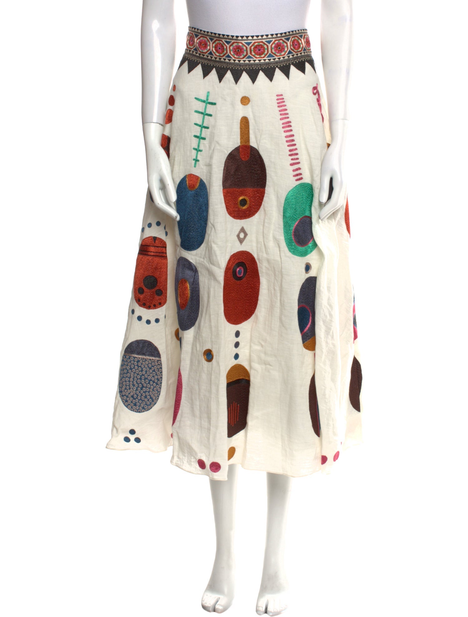 Emporio Sireneuse Linen Midi Length Skirt