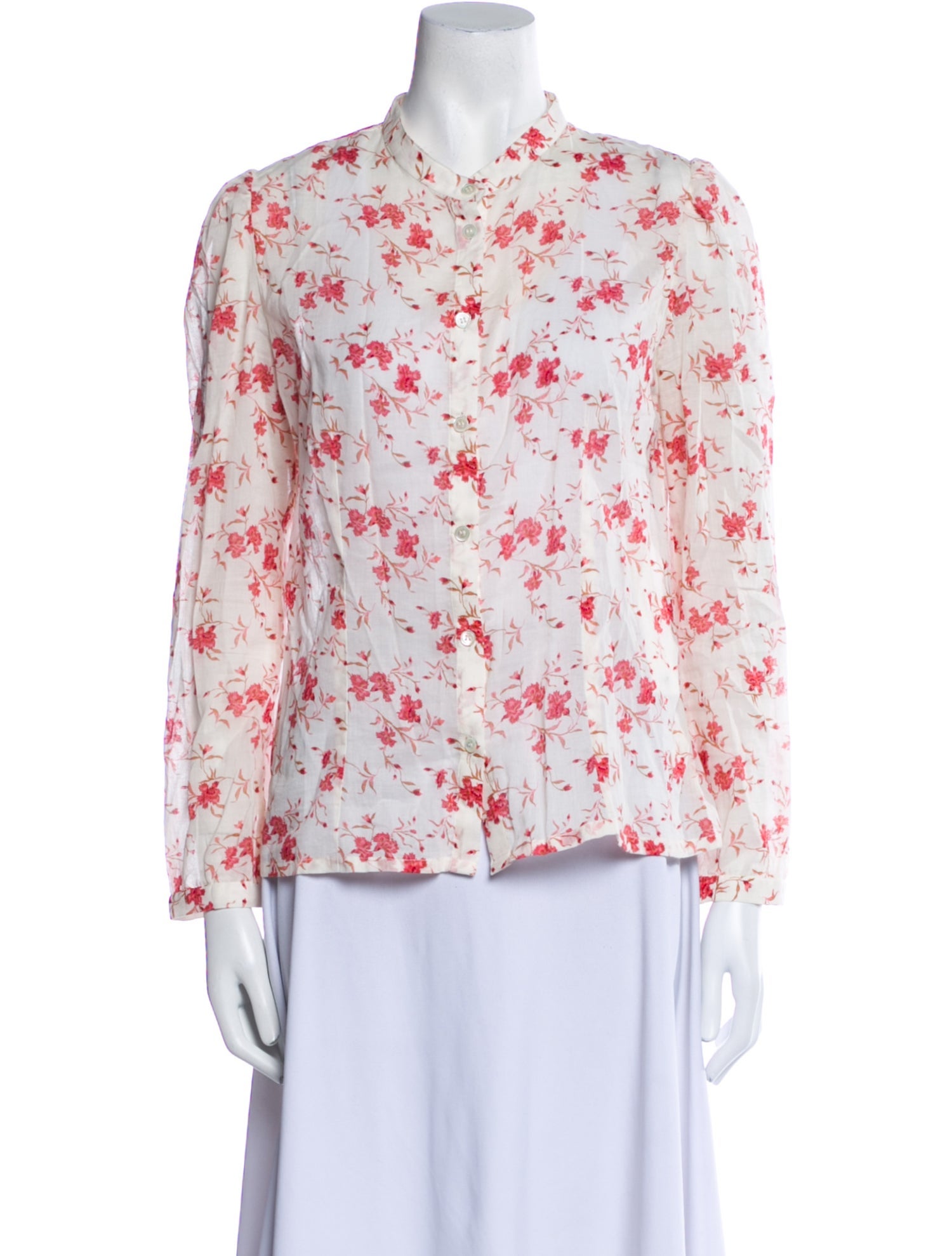 Emporio Sireneuse Floral Print Mock Neck Blouse
