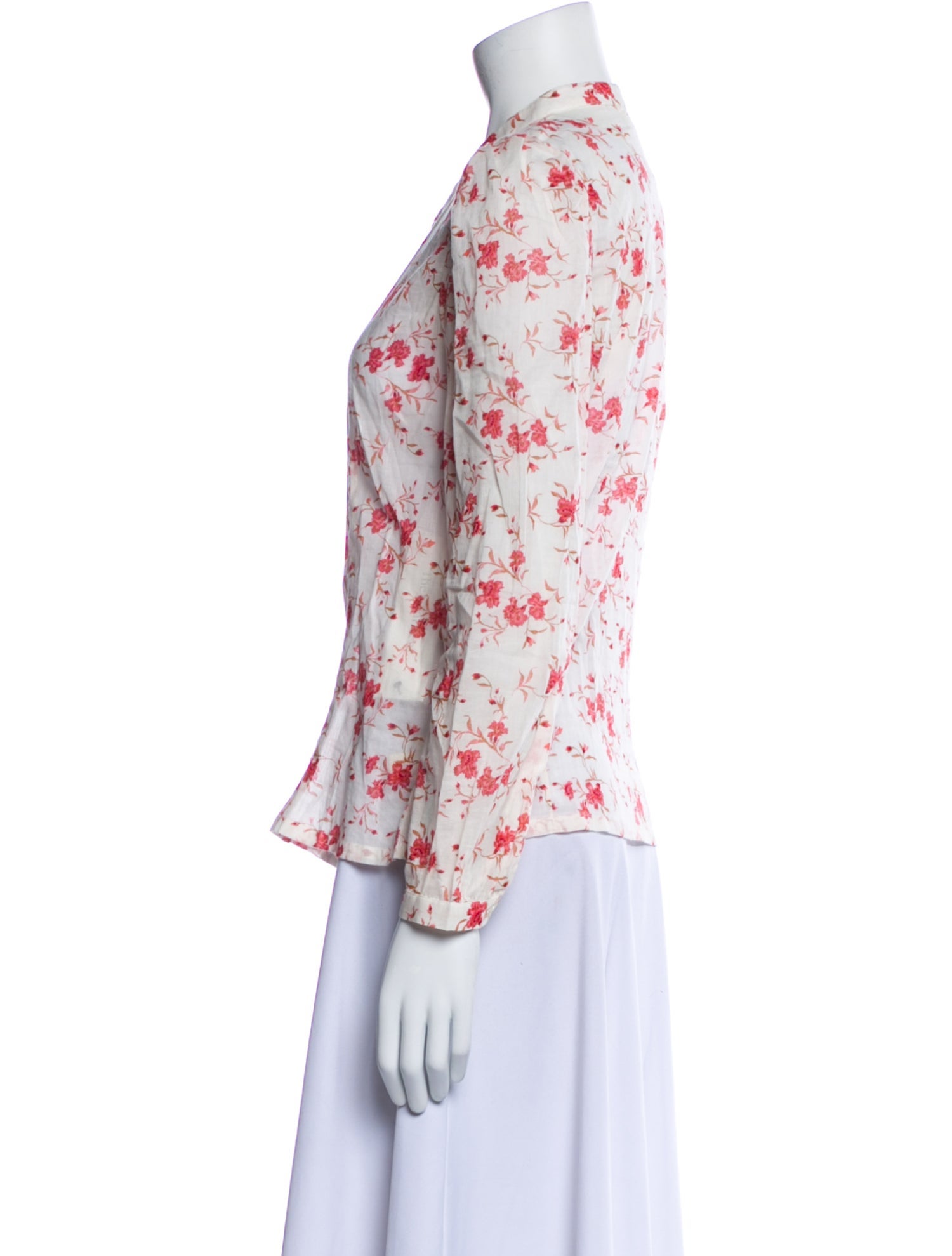 Emporio Sireneuse Floral Print Mock Neck Blouse
