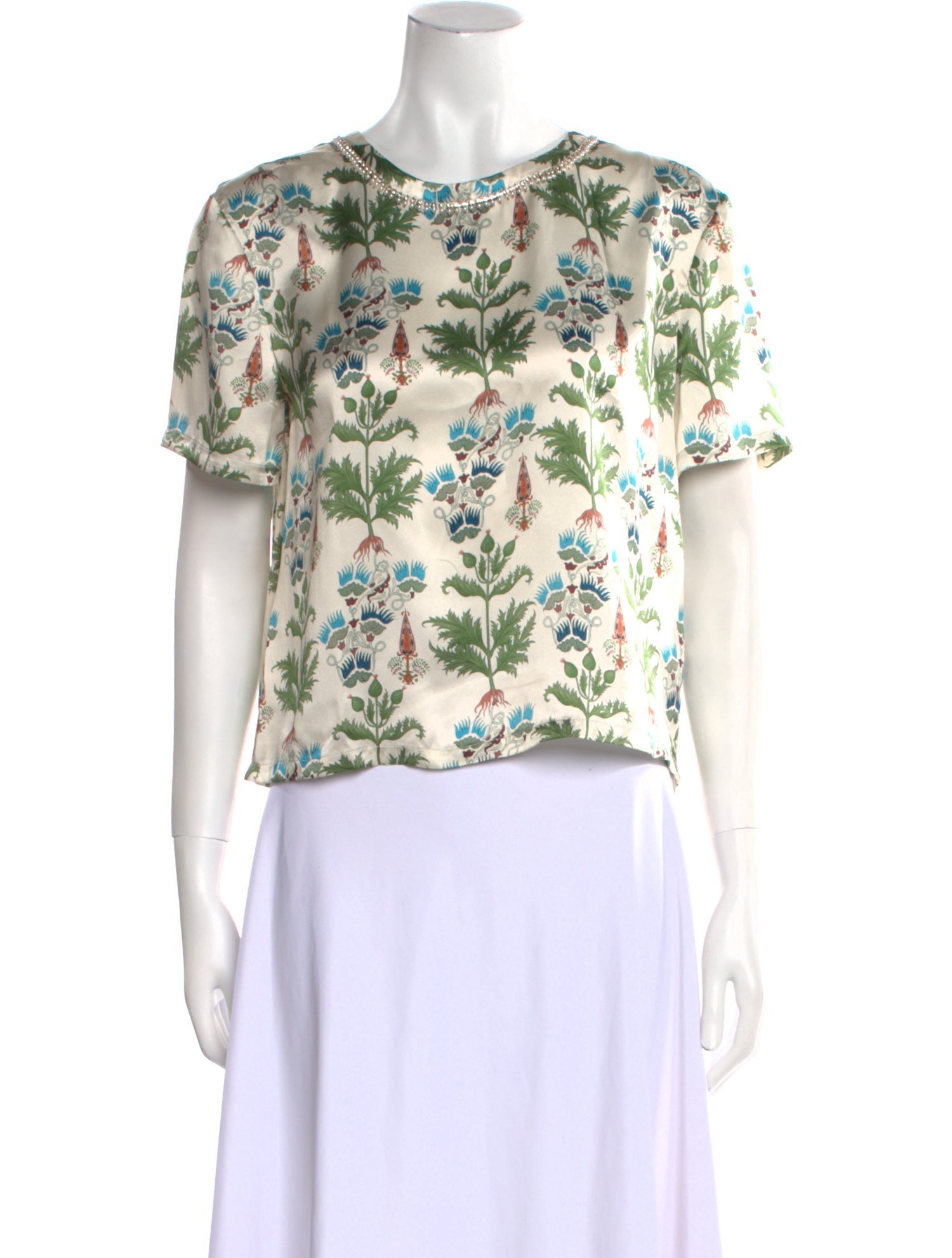 Emporio Sireneuse Silk Floral Print Crop Top w/ Tags