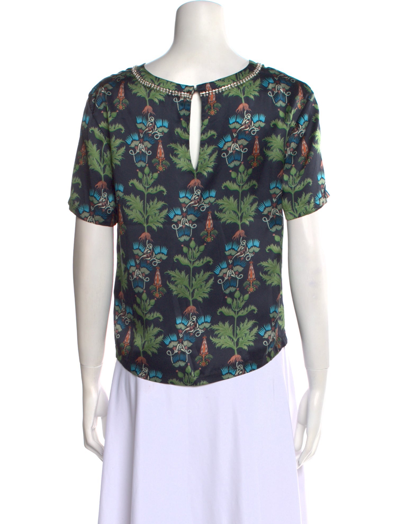 Emporio Sireneuse Silk Floral Print T-Shirt w/ Tags