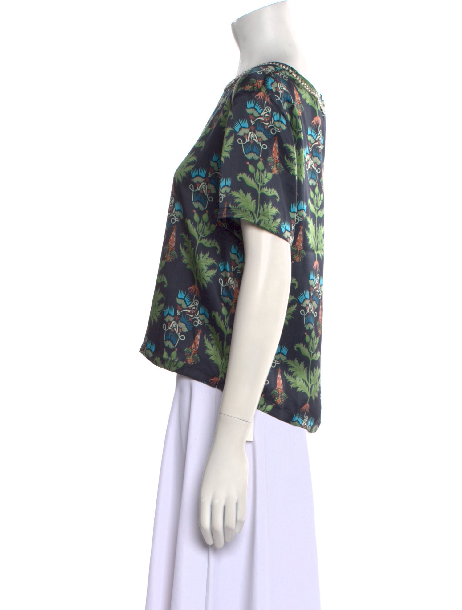 Emporio Sireneuse Silk Floral Print T-Shirt w/ Tags