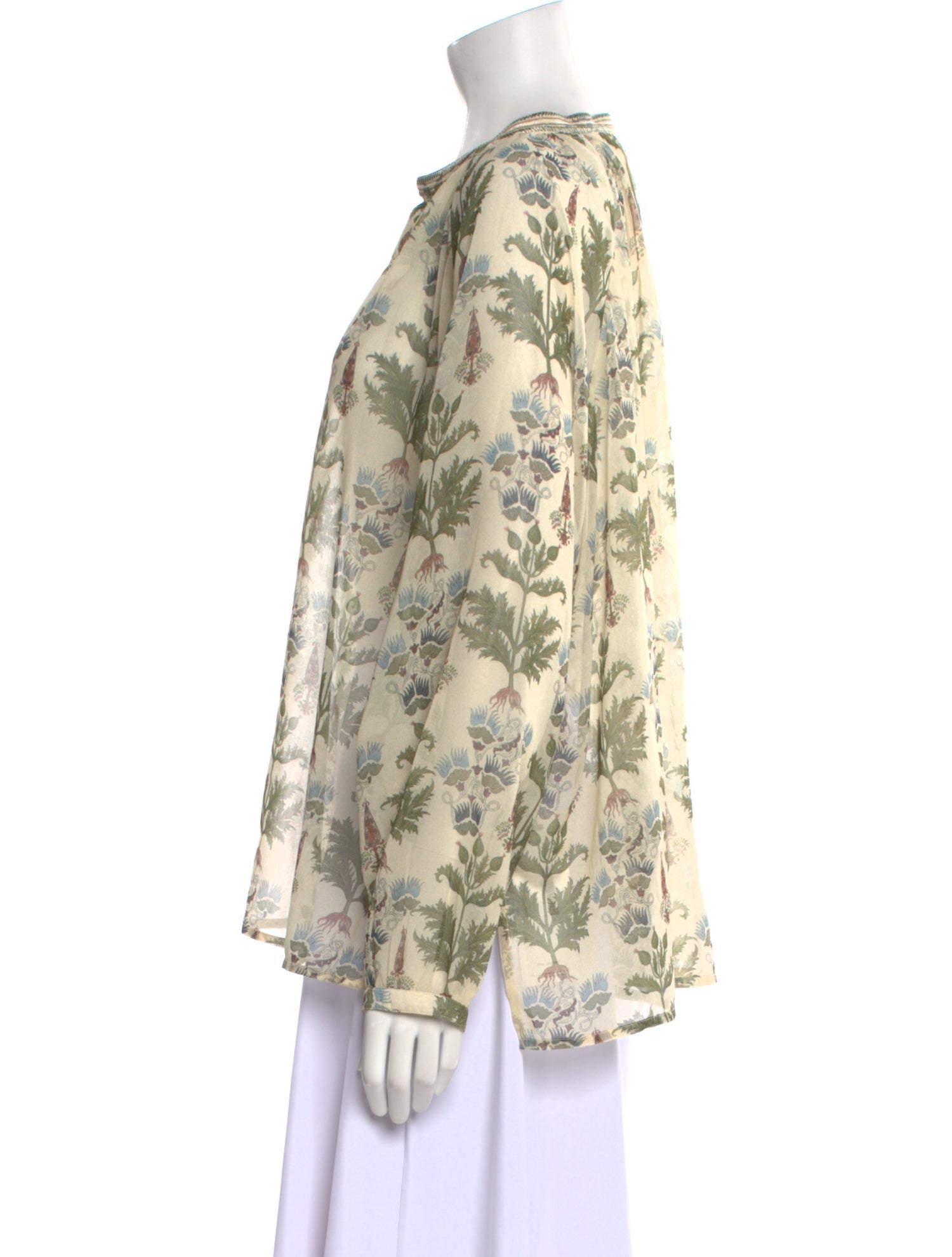 Emporio Sireneuse Floral Print V-Neck Blouse w/ Tags