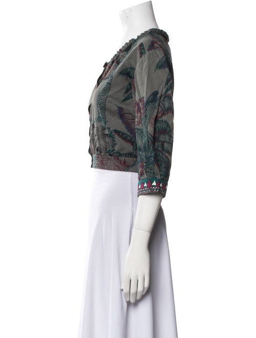 Emporio Sireneuse Floral Print Scoop Neck Crop Top