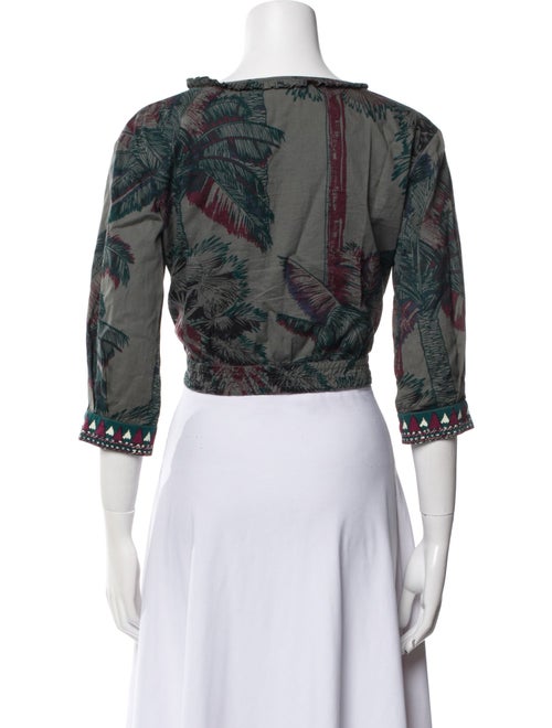 Emporio Sireneuse Floral Print Scoop Neck Crop Top