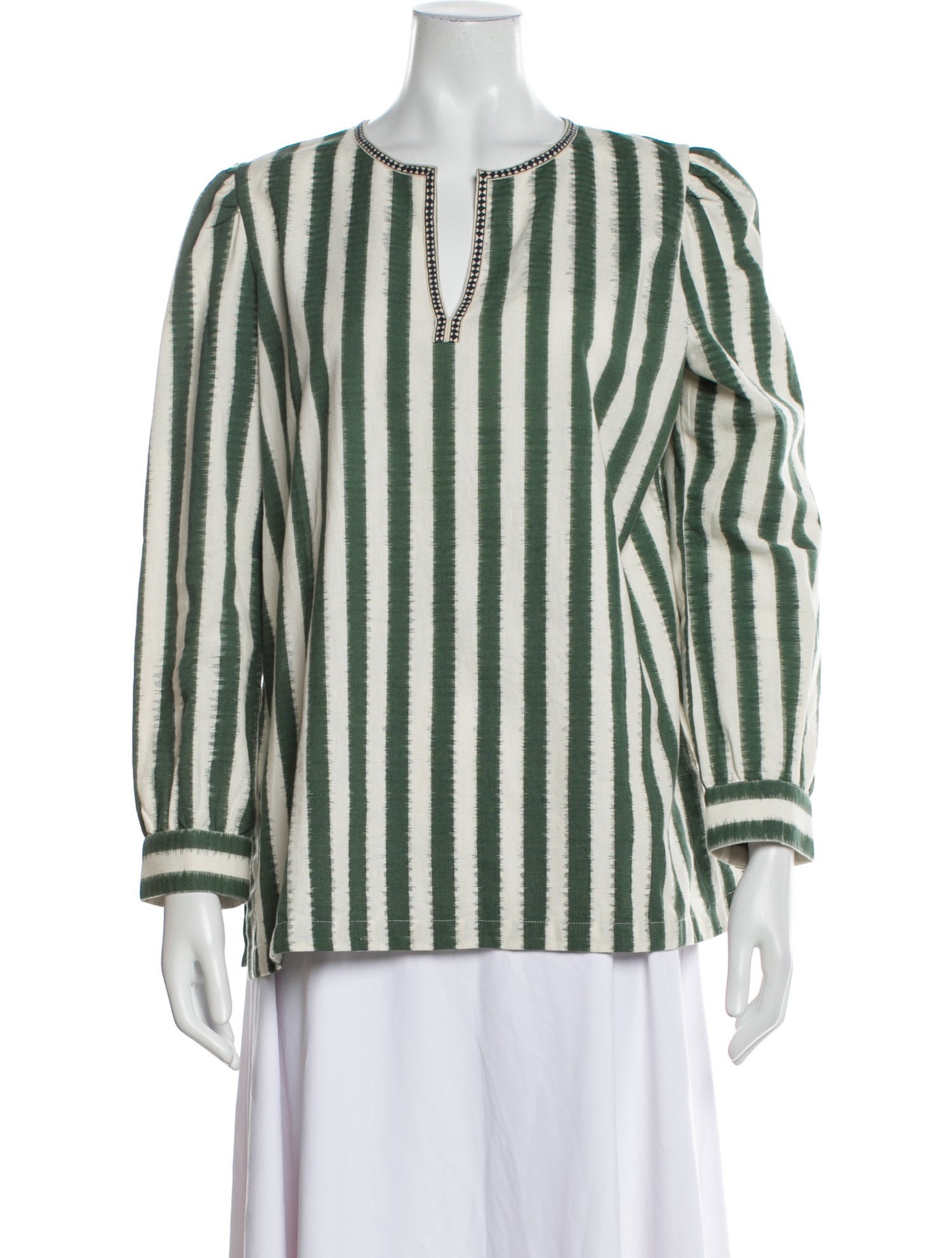 Emporio Sireneuse Striped V-Neck Blouse
