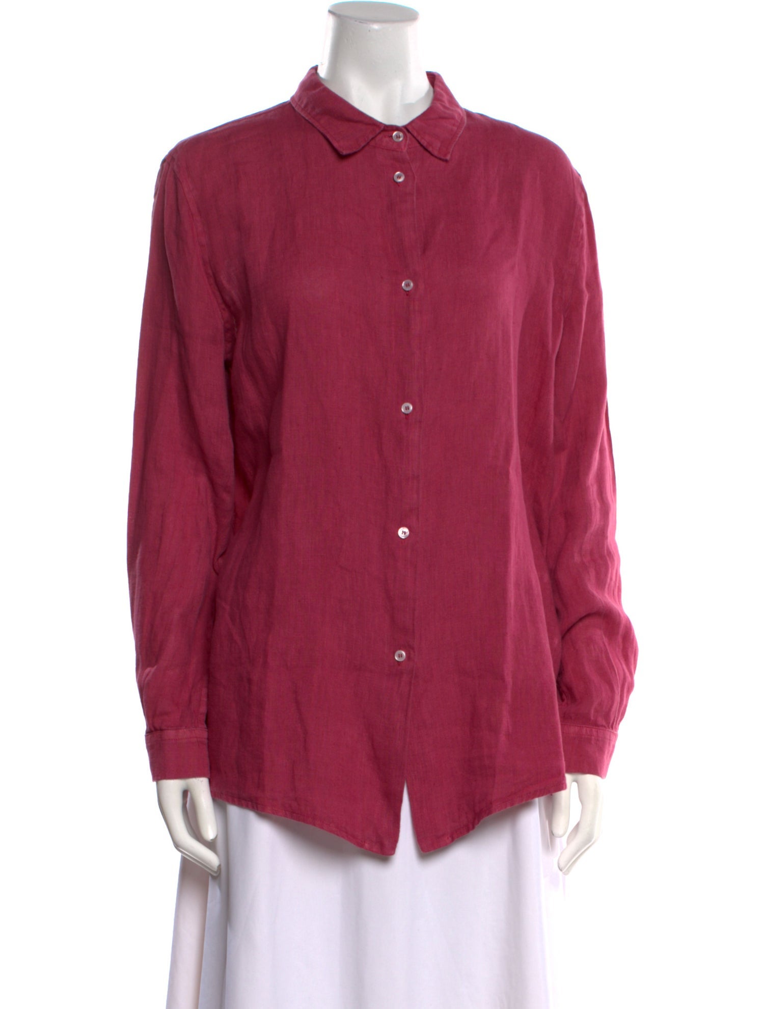 Emporio Sireneuse Linen Long Sleeve Button-Up Top