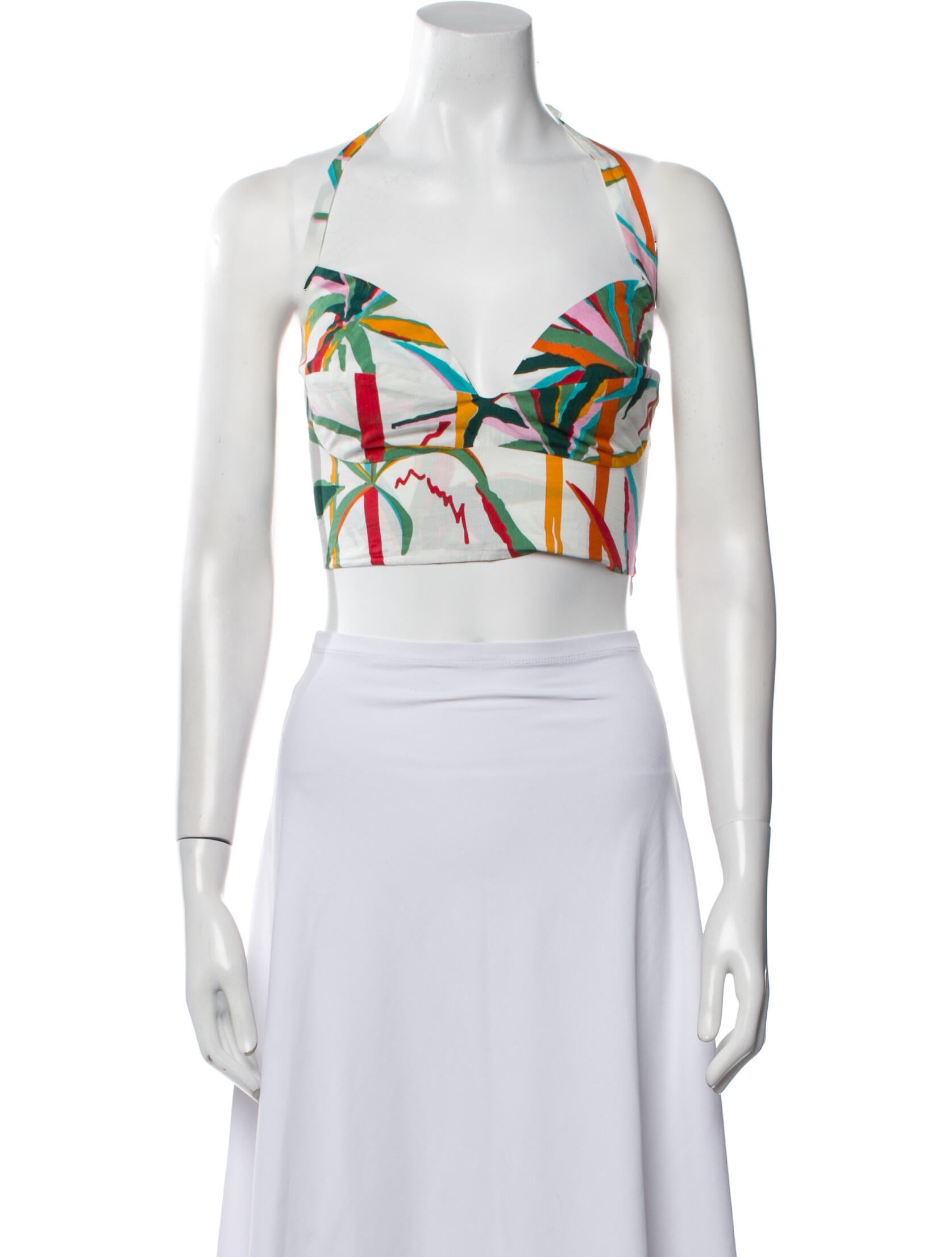 Emporio Sireneuse Printed V-Neck Crop Top