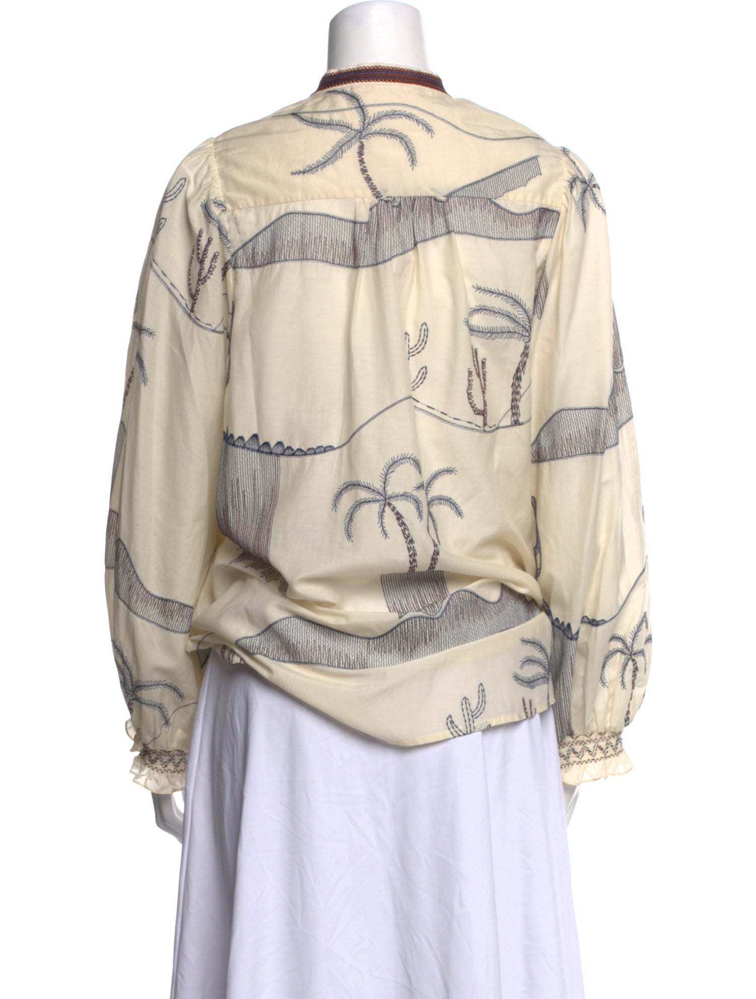 Emporio Sireneuse Printed Mock Neck Blouse