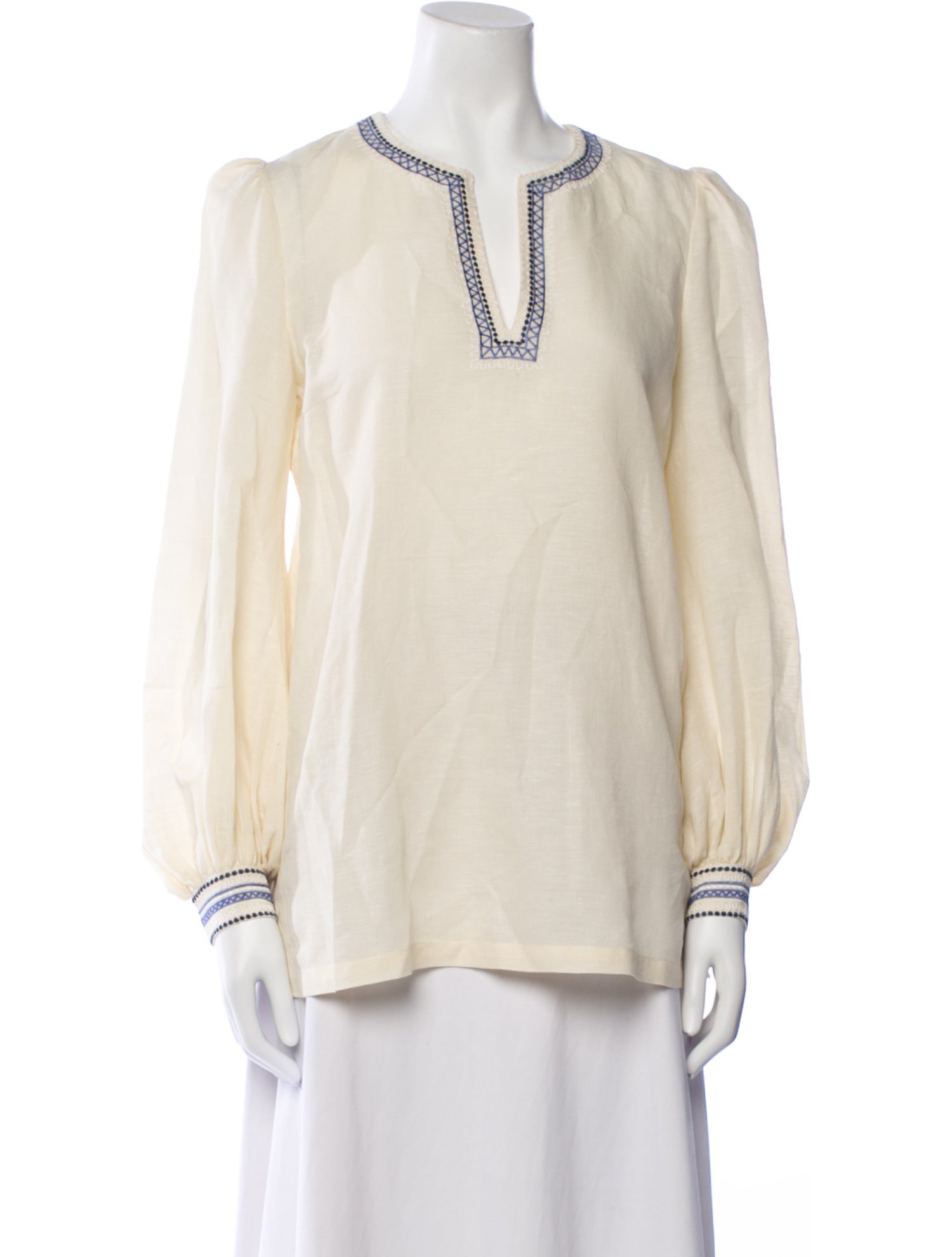 Emporio Sireneuse Linen V-Neck Blouse w/ Tags