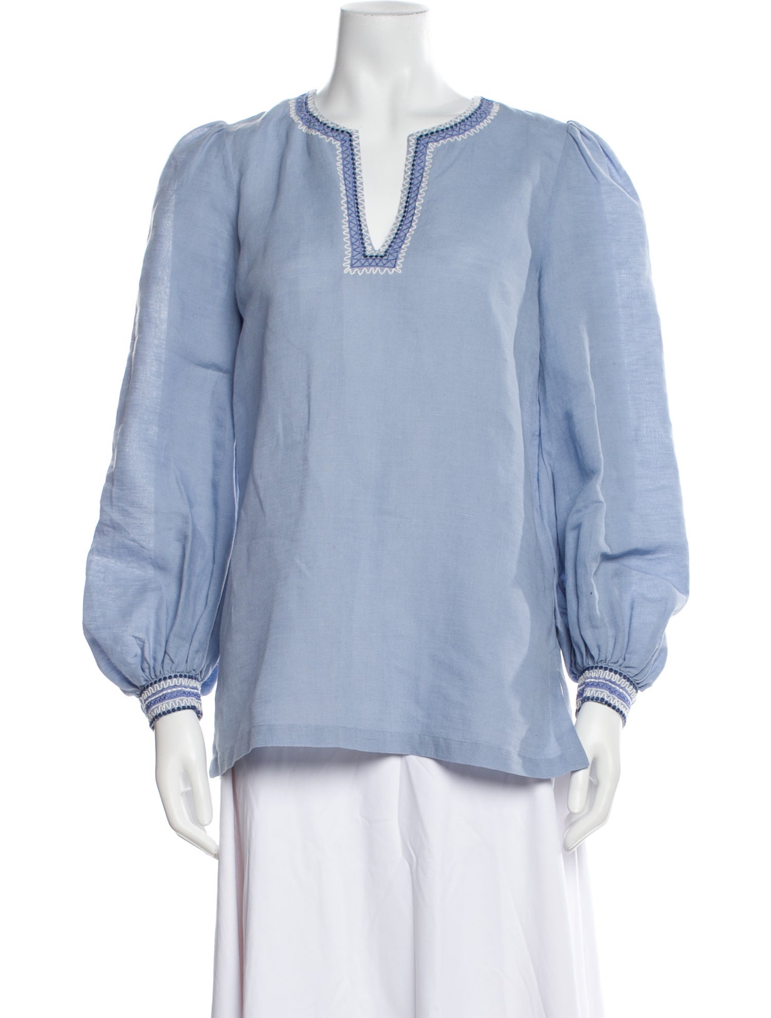 Emporio Sireneuse Linen V-Neck Blouse