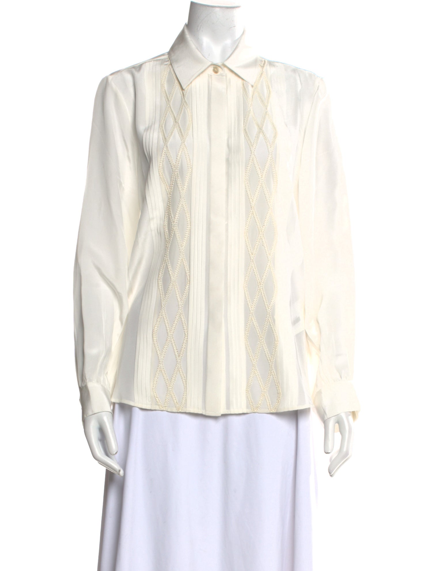 Emporio Sireneuse Silk Long Sleeve Button-Up Top w/ Tags