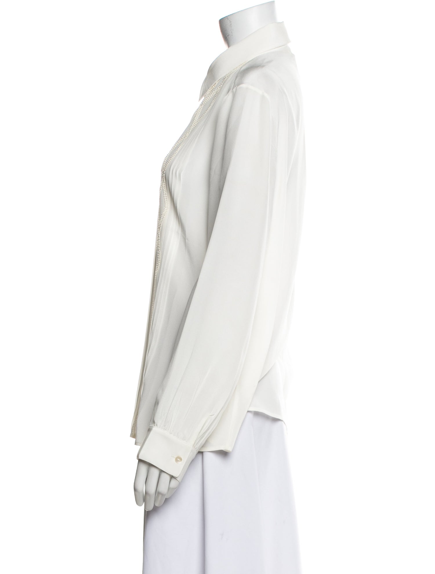 Emporio Sireneuse Silk Long Sleeve Button-Up Top w/ Tags