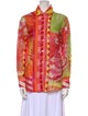 Emporio Sireneuse Printed Long Sleeve Button-Up Top