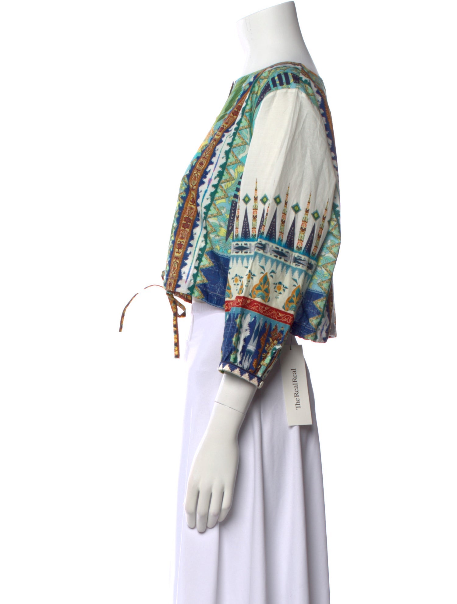 Emporio Sireneuse Printed Scoop Neck Crop Top