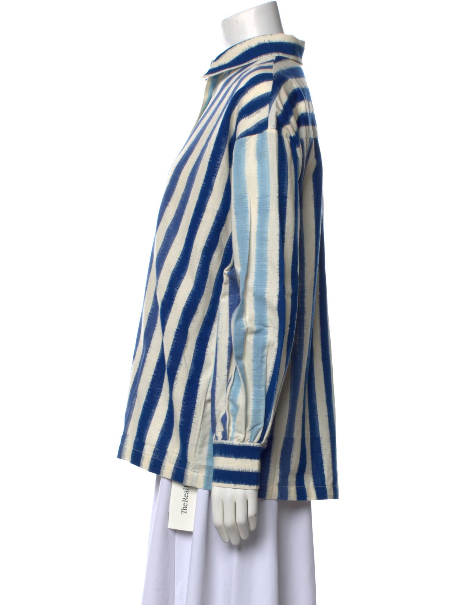 Emporio Sireneuse Striped Long Sleeve Button-Up Top w/ Tags