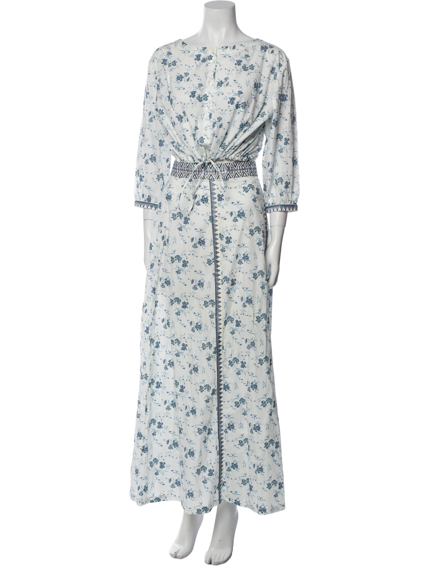 Emporio Sireneuse Floral Print Embroidered Accent Skirt Set