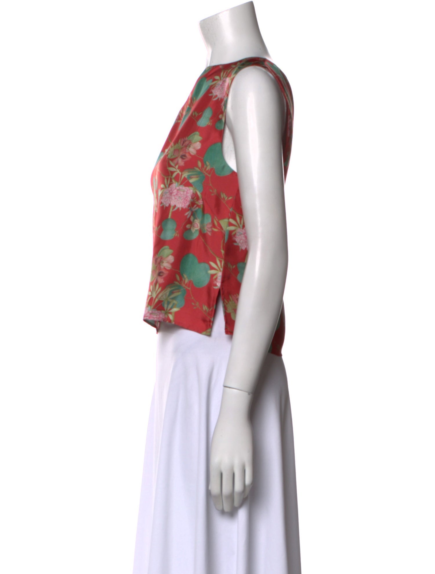 Emporio Sireneuse Silk Floral Print Crop Top