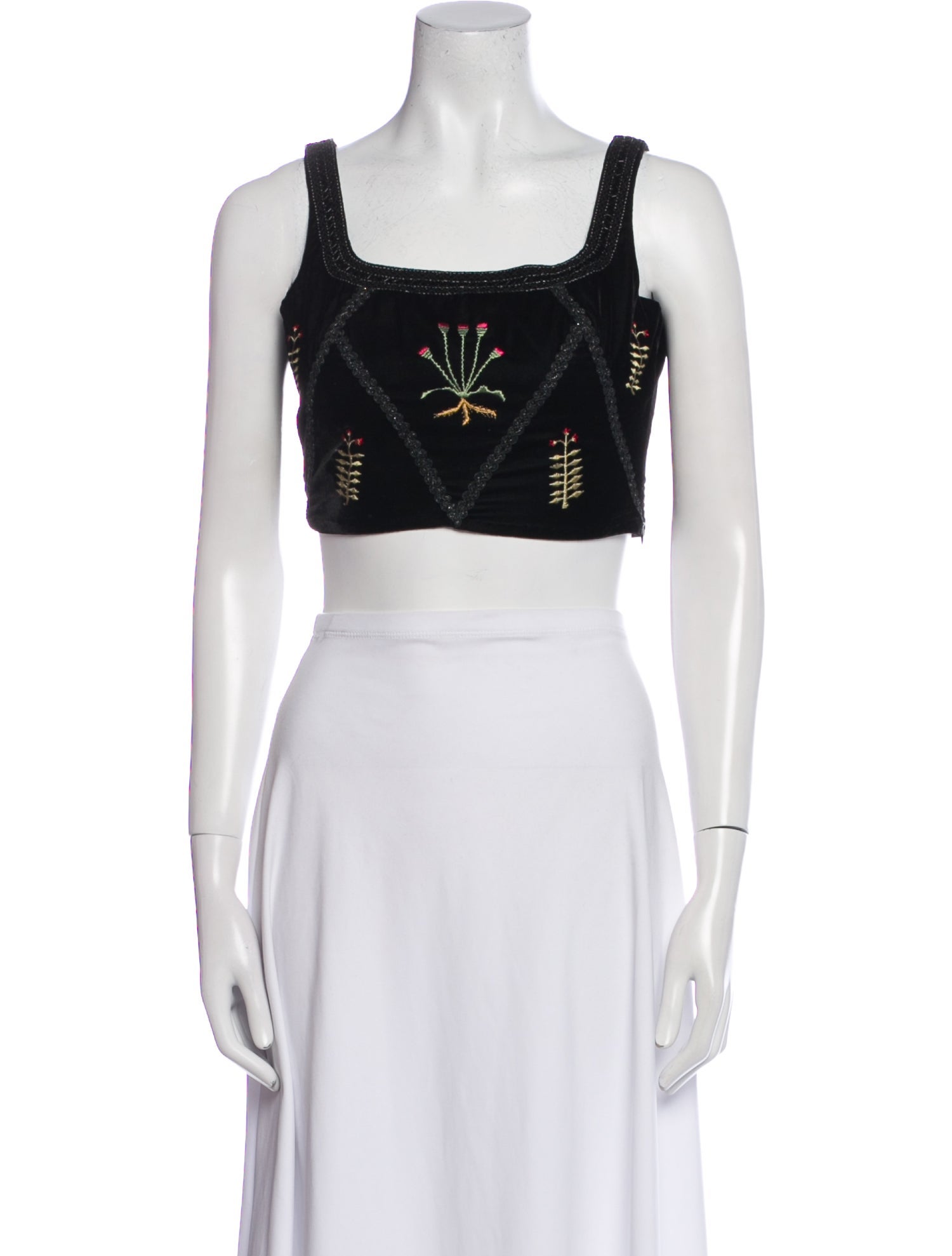 Emporio Sireneuse Printed Square Neckline Crop Top