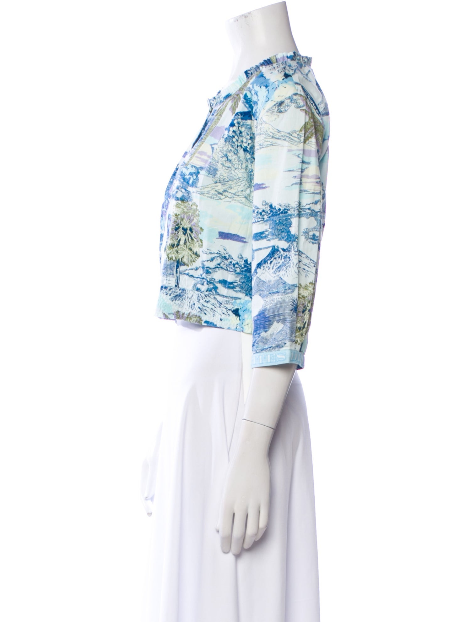 Emporio Sireneuse Printed Scoop Neck Crop Top