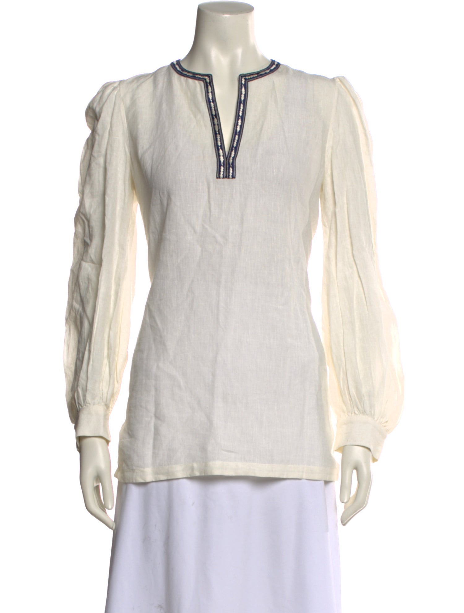 Emporio Sireneuse Linen V-Neck Blouse