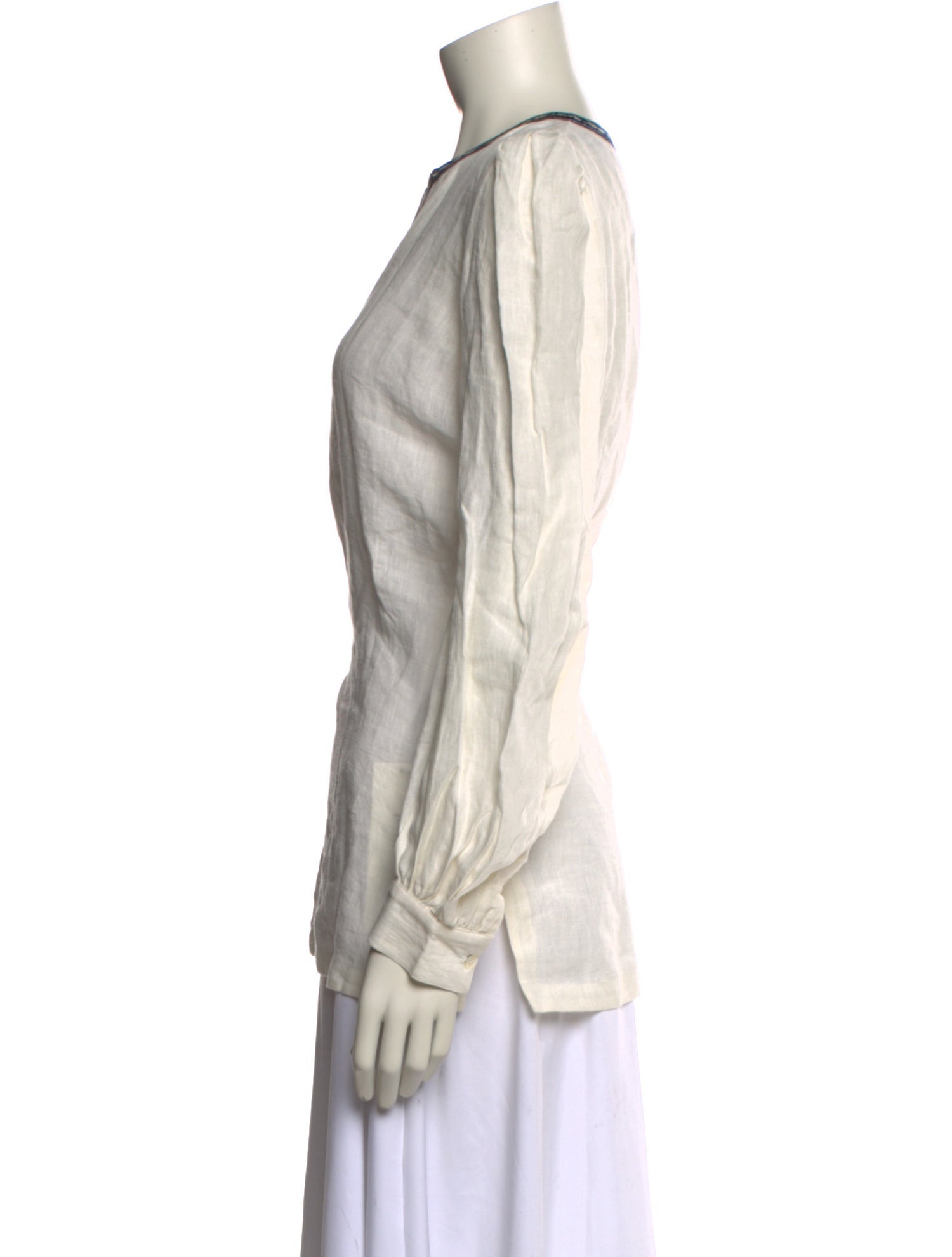 Emporio Sireneuse Linen V-Neck Blouse