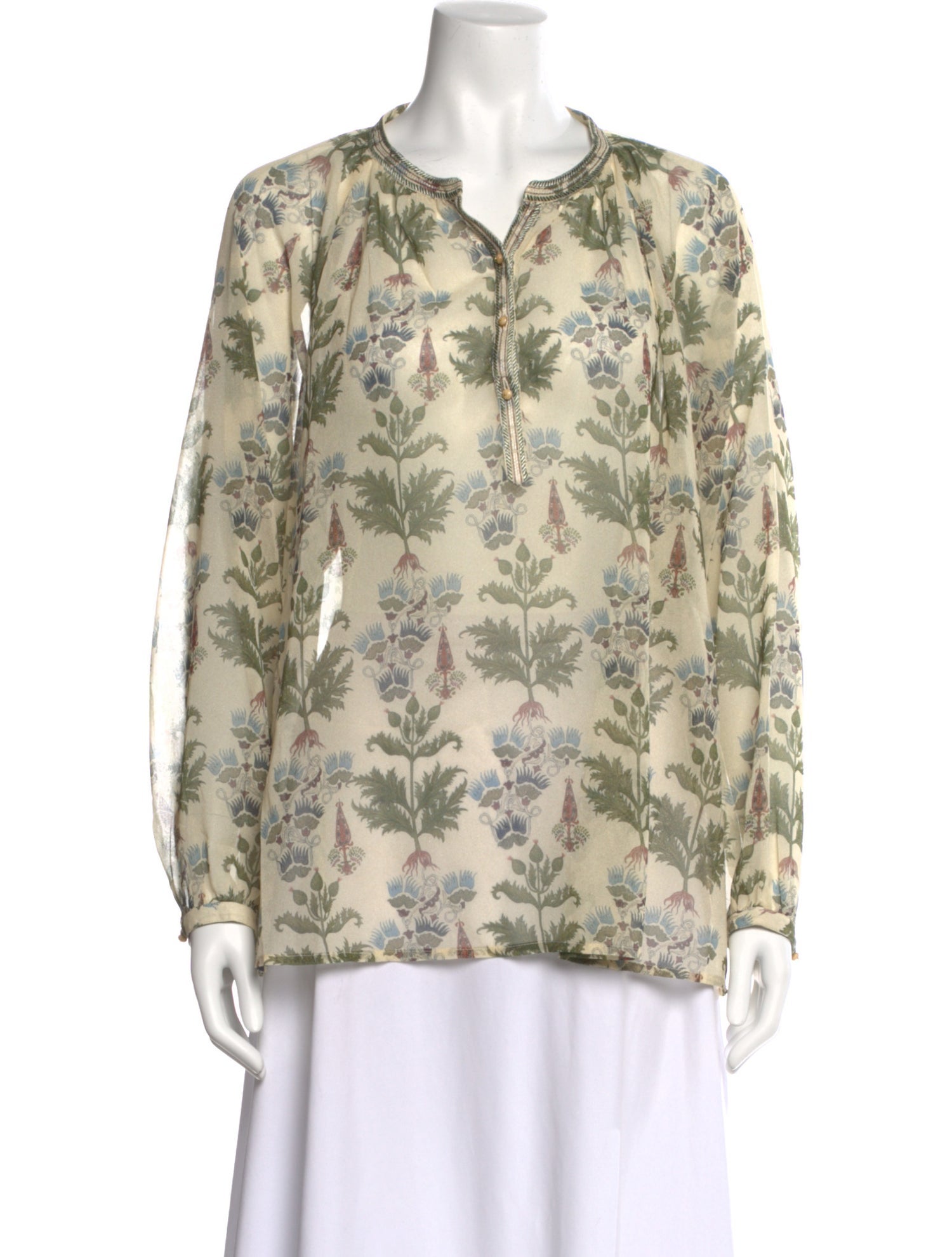 Emporio Sireneuse Floral Print V-Neck Blouse w/ Tags