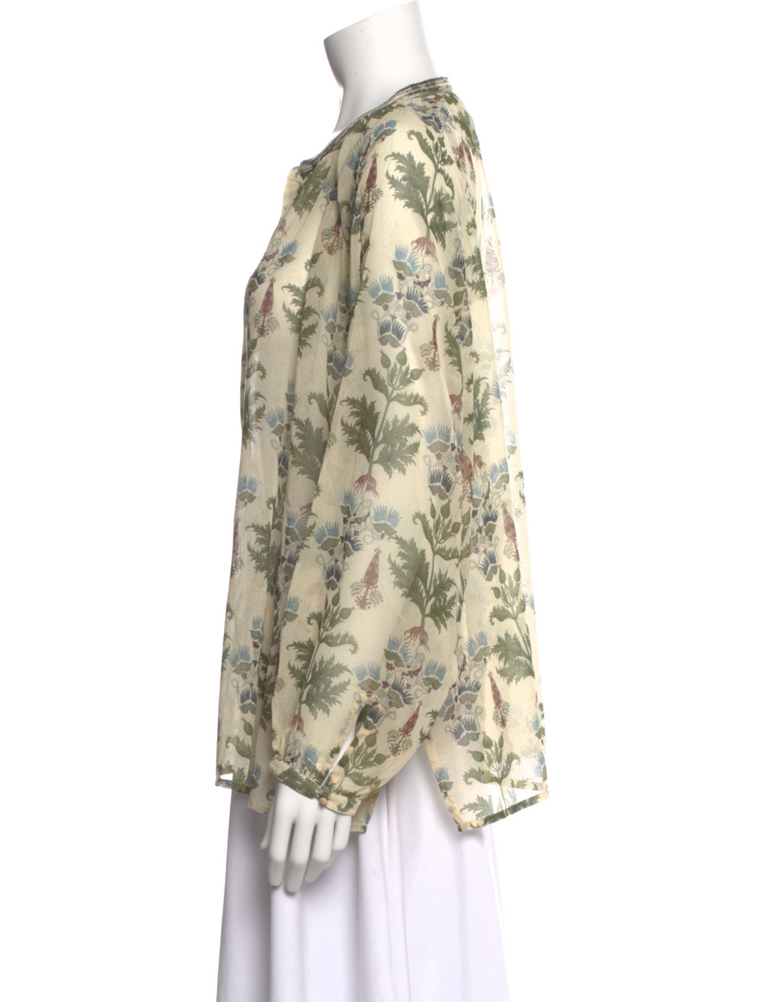 Emporio Sireneuse Floral Print V-Neck Blouse w/ Tags