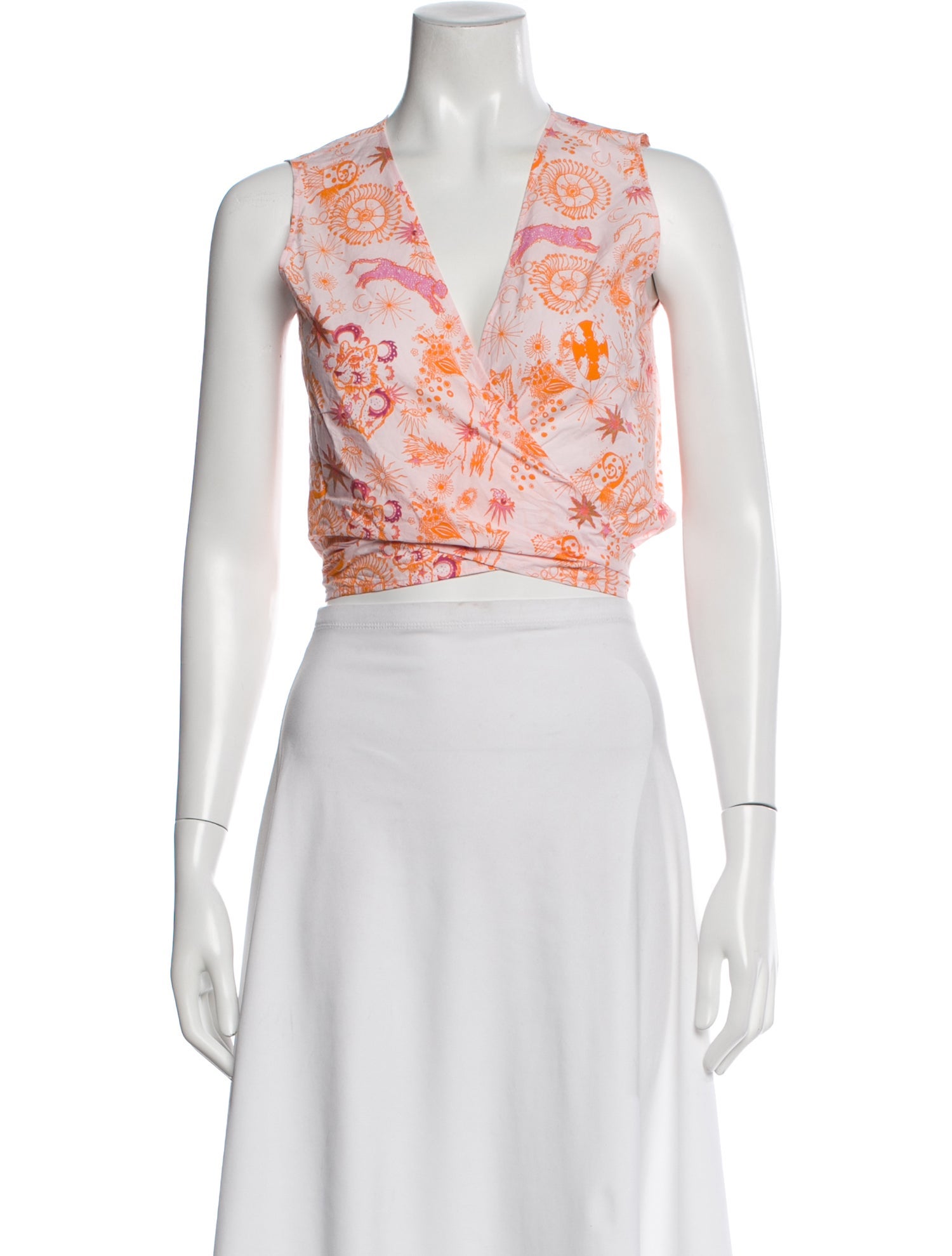 Emporio Sireneuse Printed V-Neck Crop Top