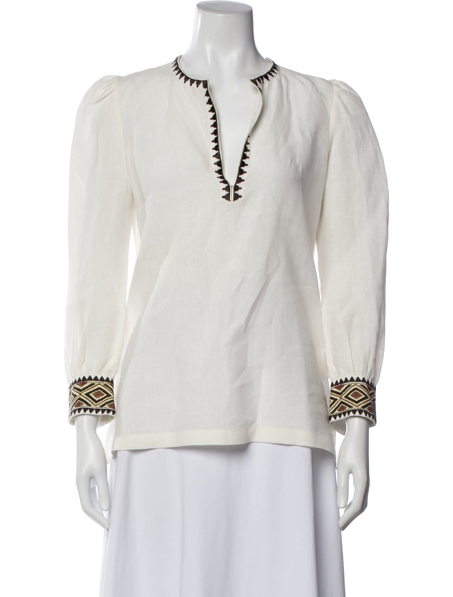 Emporio Sireneuse Linen Patterned Blouse