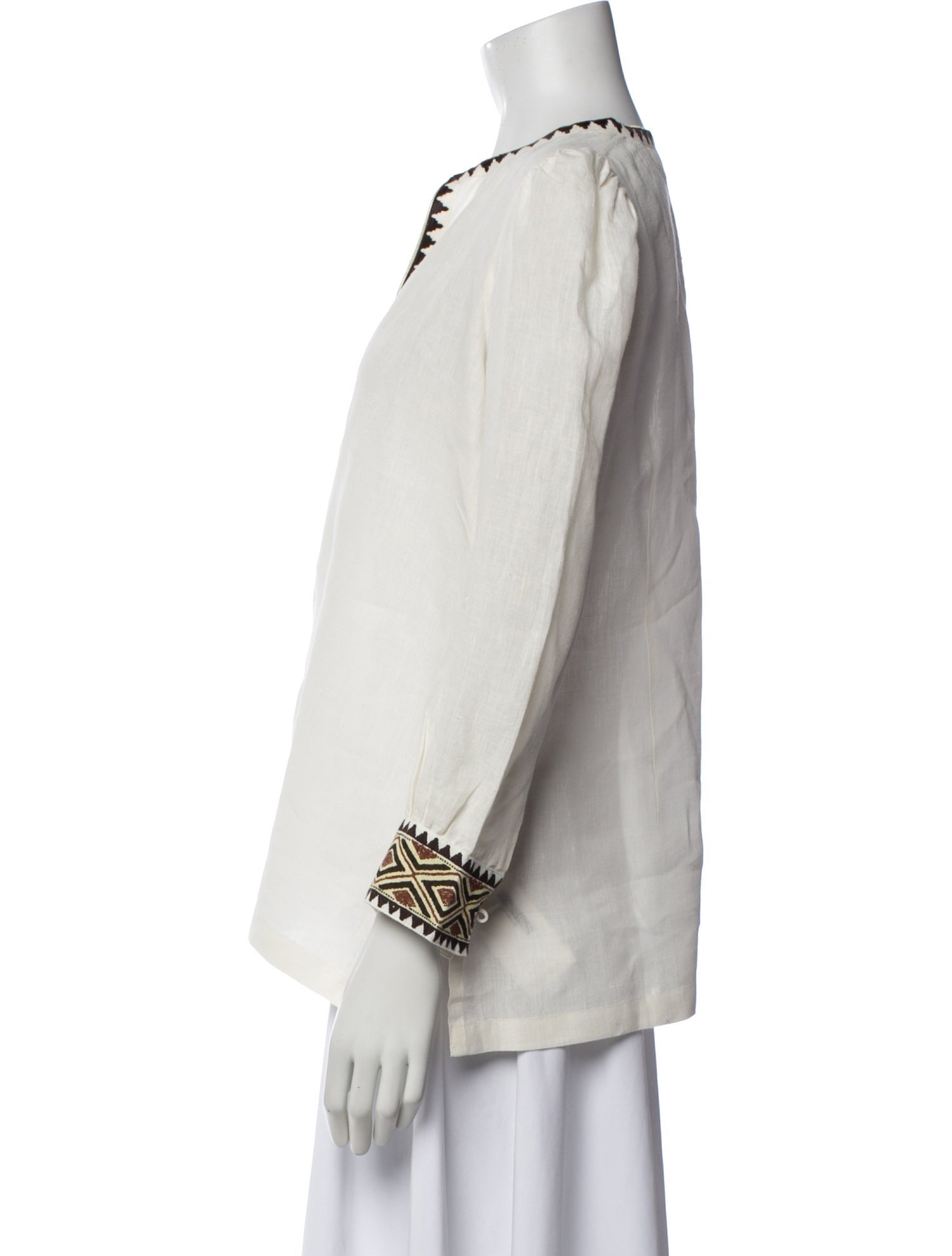 Emporio Sireneuse Linen Patterned Blouse