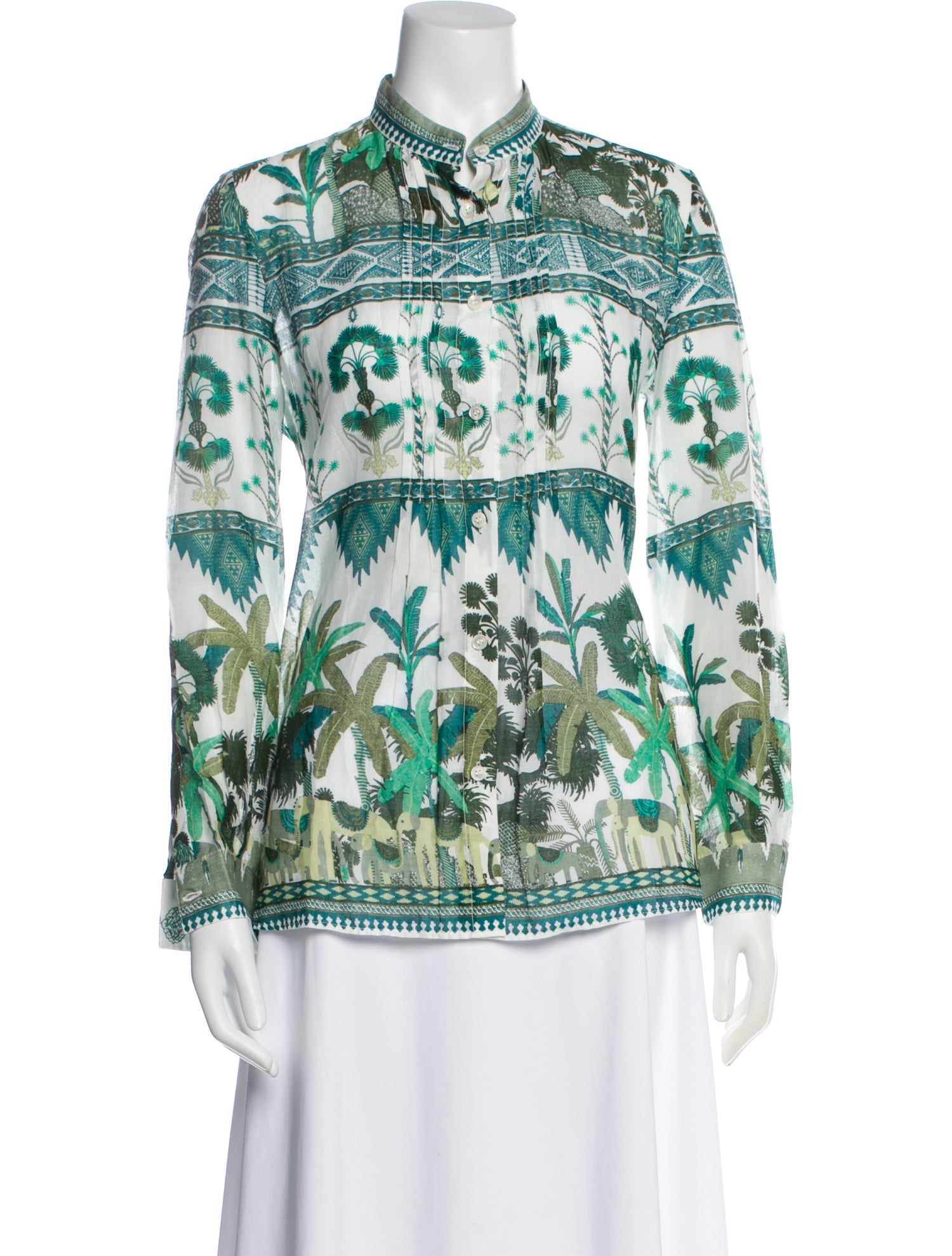 Emporio Sireneuse Printed Long Sleeve Blouse