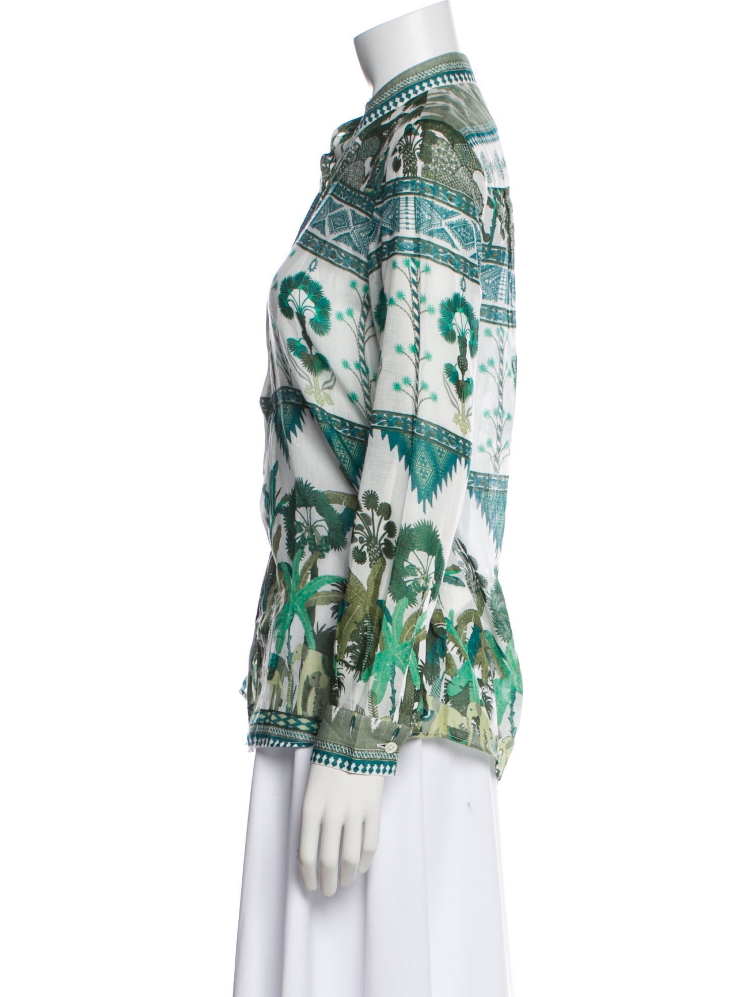 Emporio Sireneuse Printed Long Sleeve Blouse
