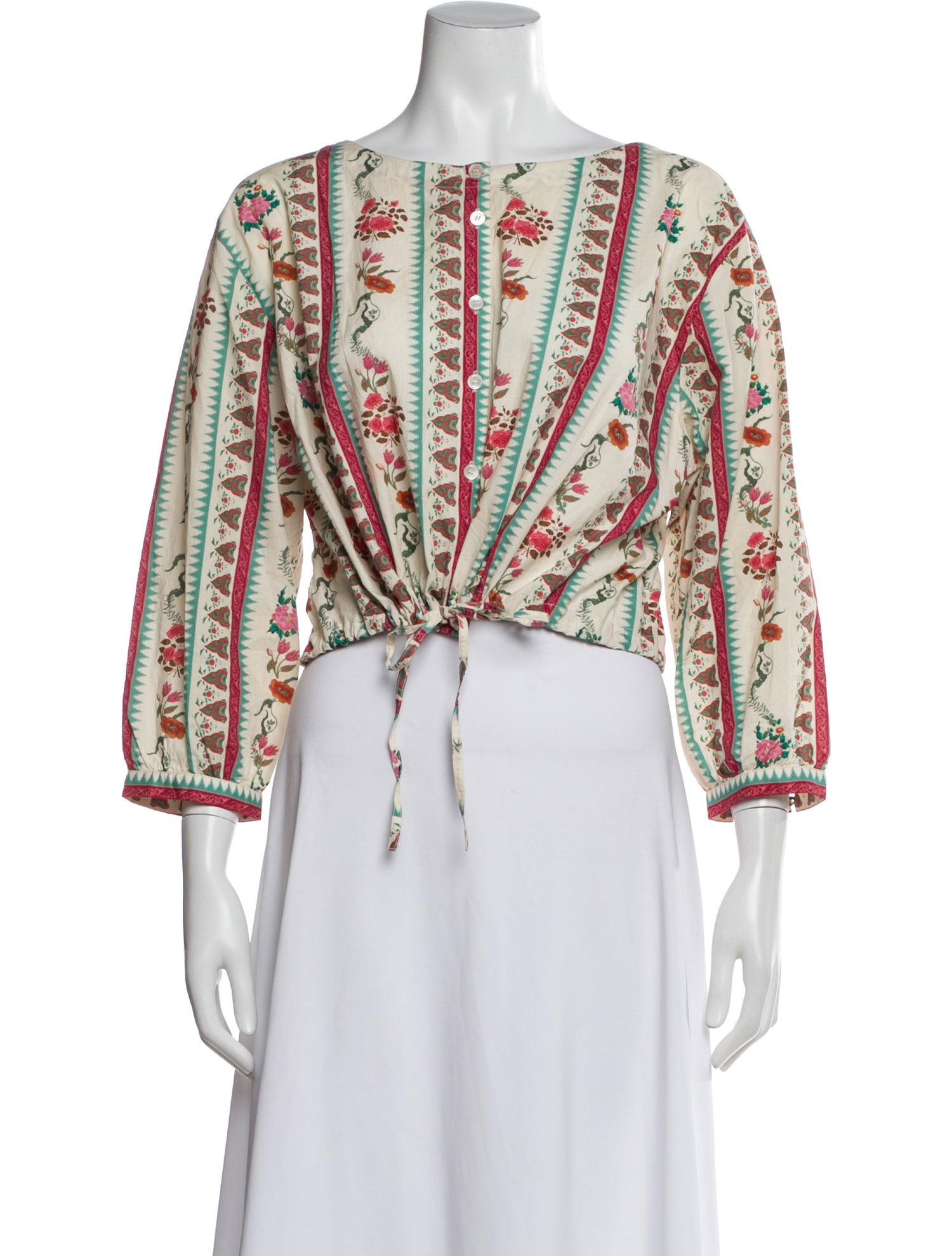 Emporio Sireneuse Floral Print Crew Neck Blouse