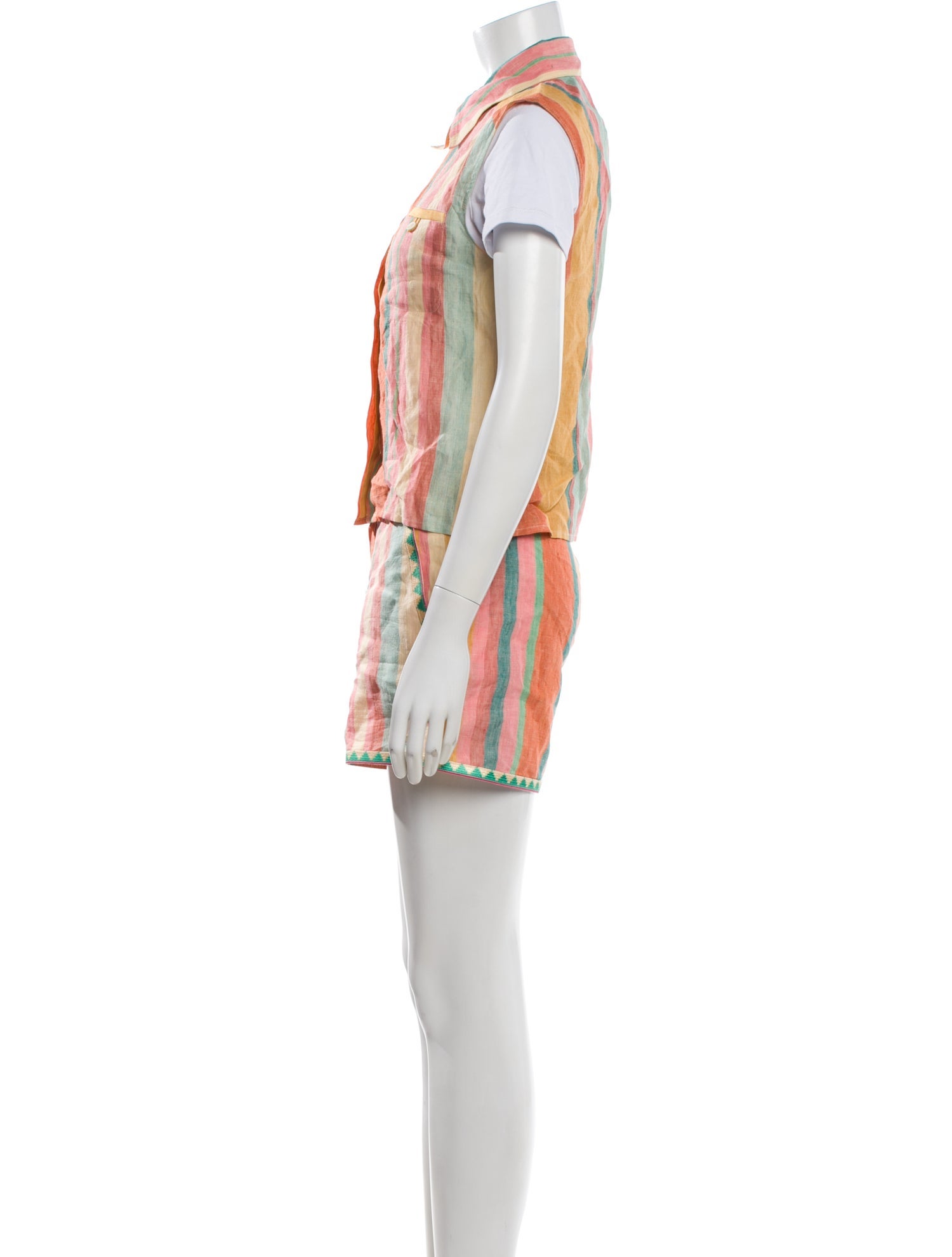 Emporio Sireneuse Linen Striped Short Set w/ Tags