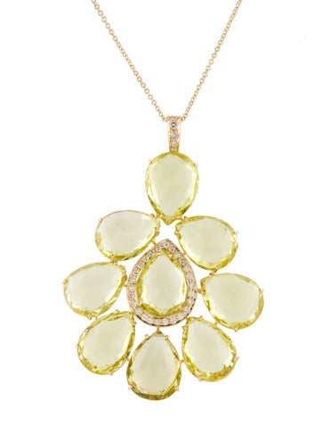 Emsaru Pendant Necklace 18K Citrine & Diamond
