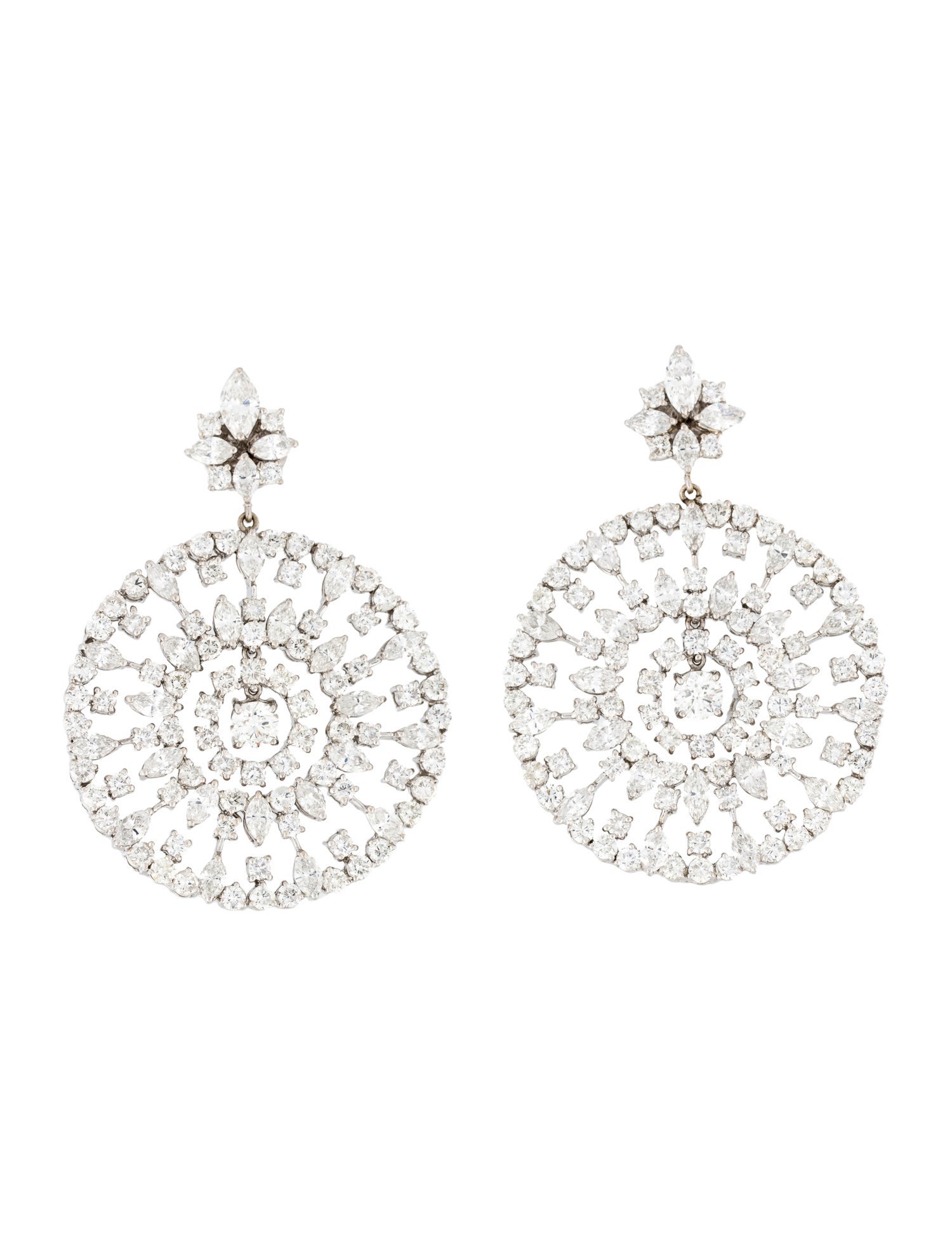 Emsaru 18K 19.20ctw Diamond Drop Earrings