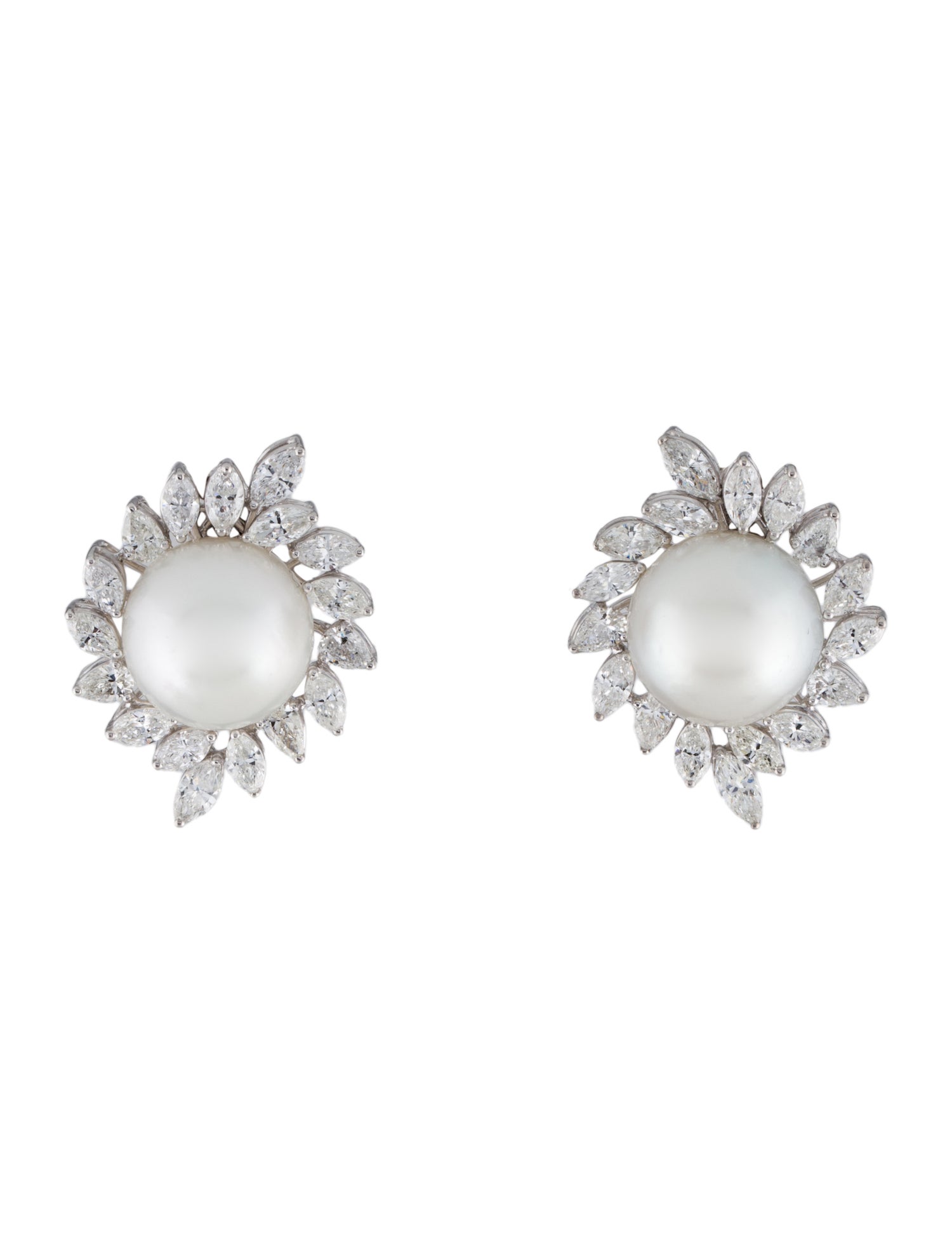 Emsaru 18K Pearl & Diamond Clip-On to Post Convertible Earrings